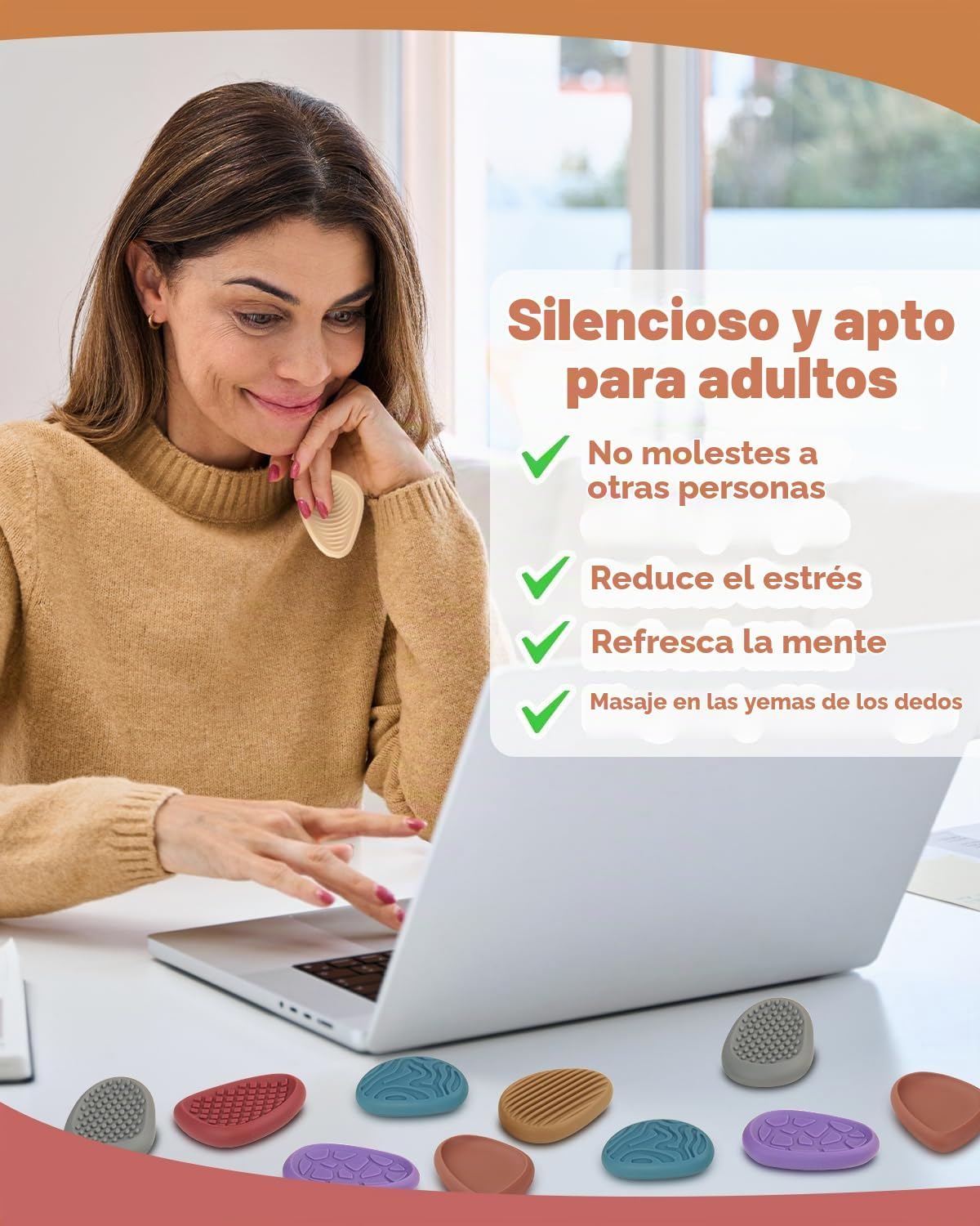 Juguetes Fidget para Adultos Piedra Sensorial: Paquete de 24 Piedra...