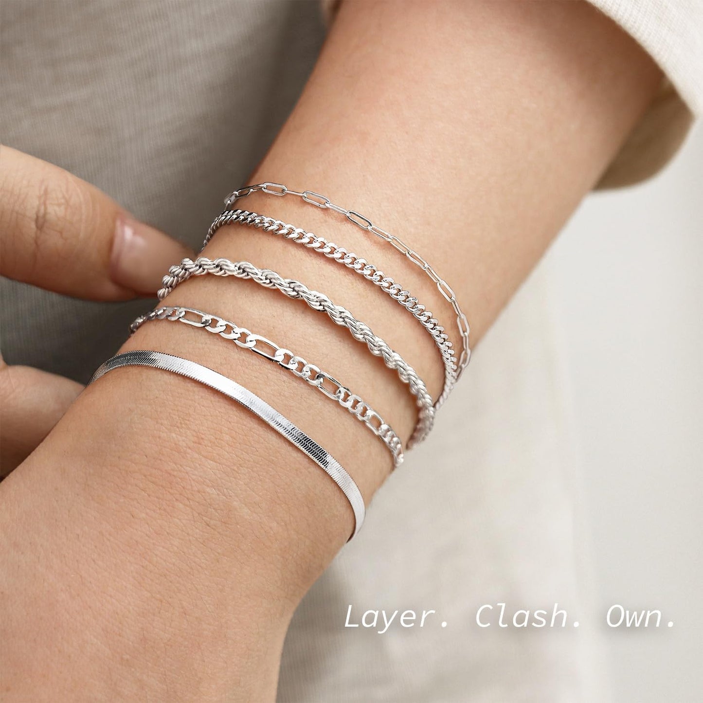 Krfy 5\/6 piezas pulseras chapadas en oro para mujeres modernas, ju...