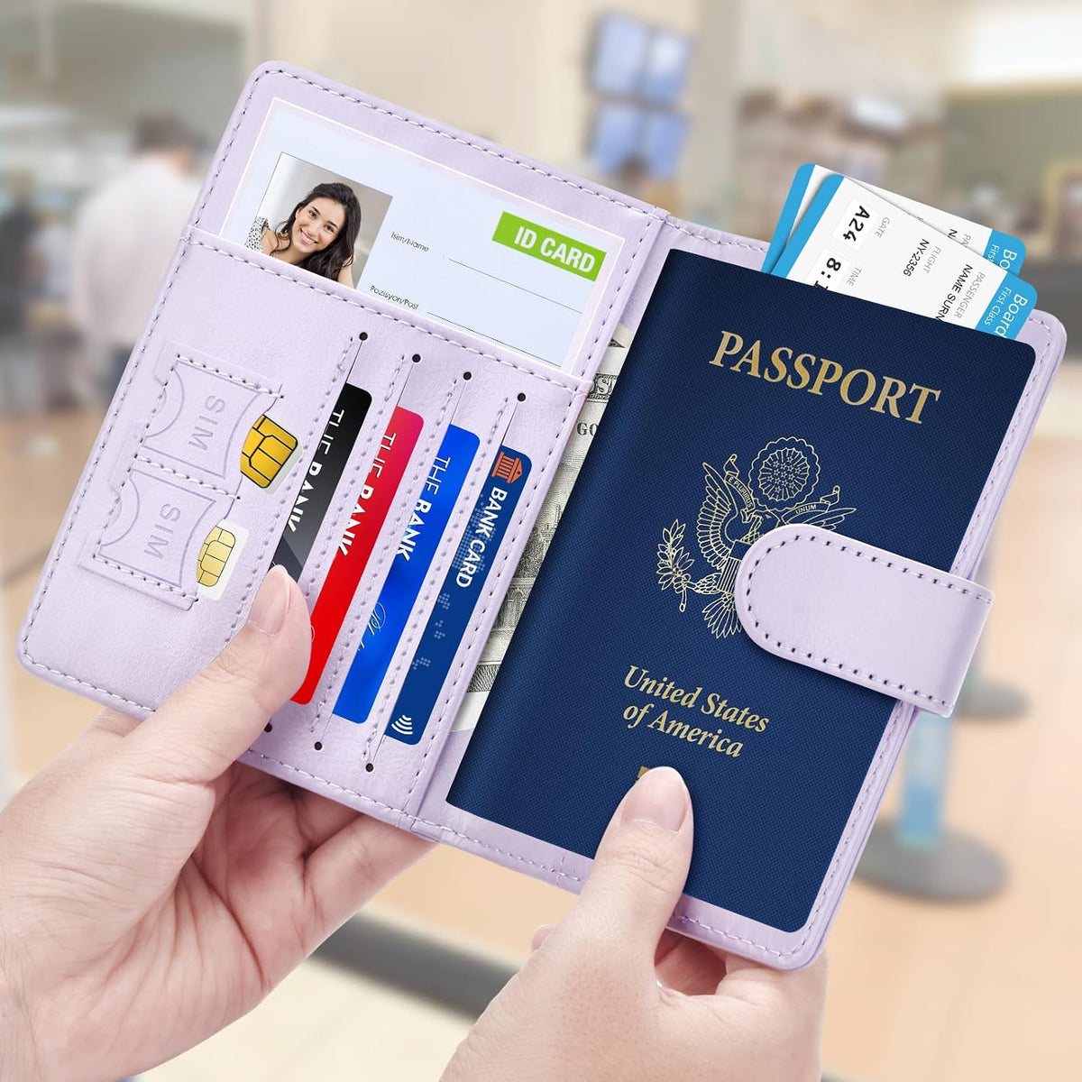 Herain Soporte para pasaporte, funda para pasaporte, cartera para p...