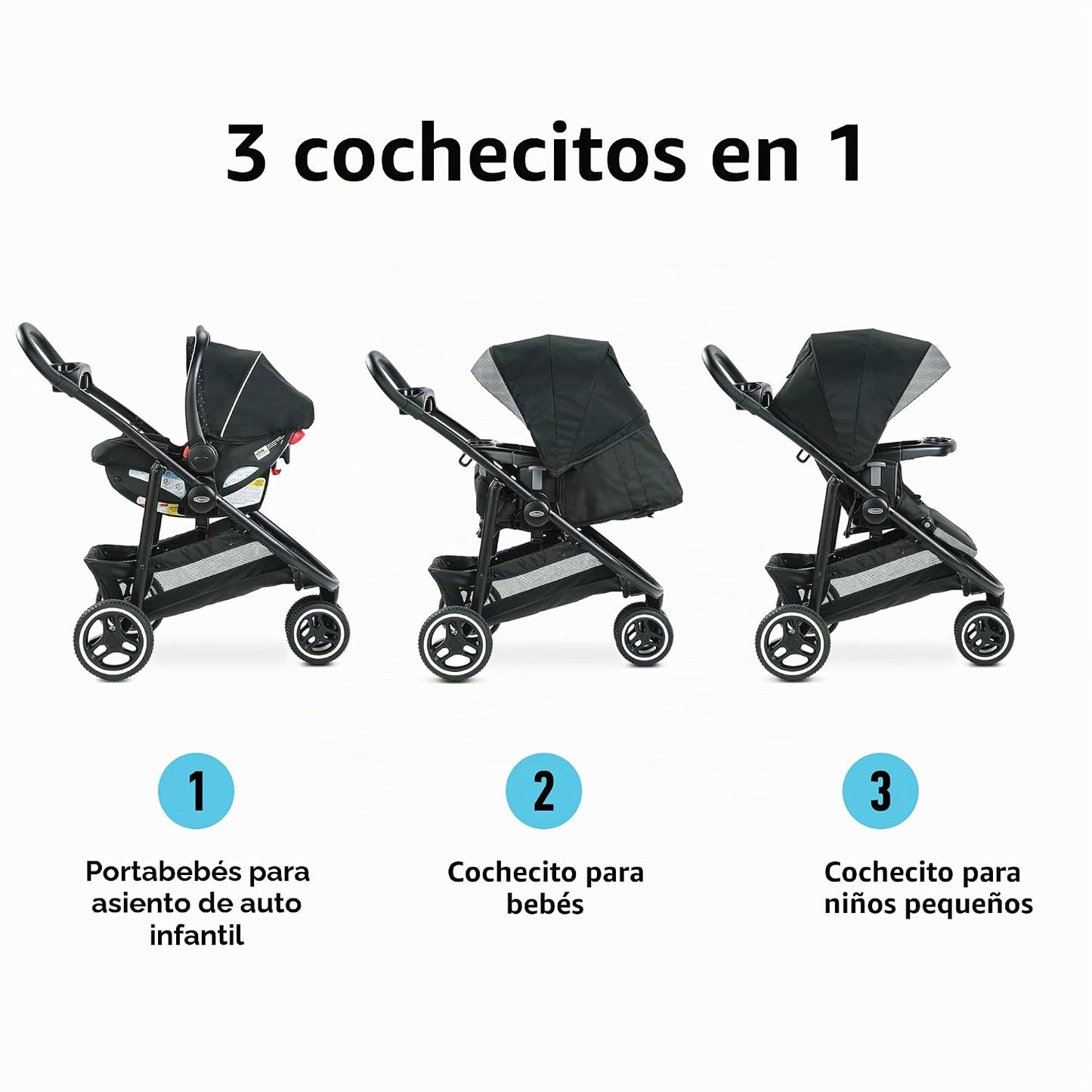 Sistema de viaje Graco Modes 3 Lite Platinum con asiento reversible...