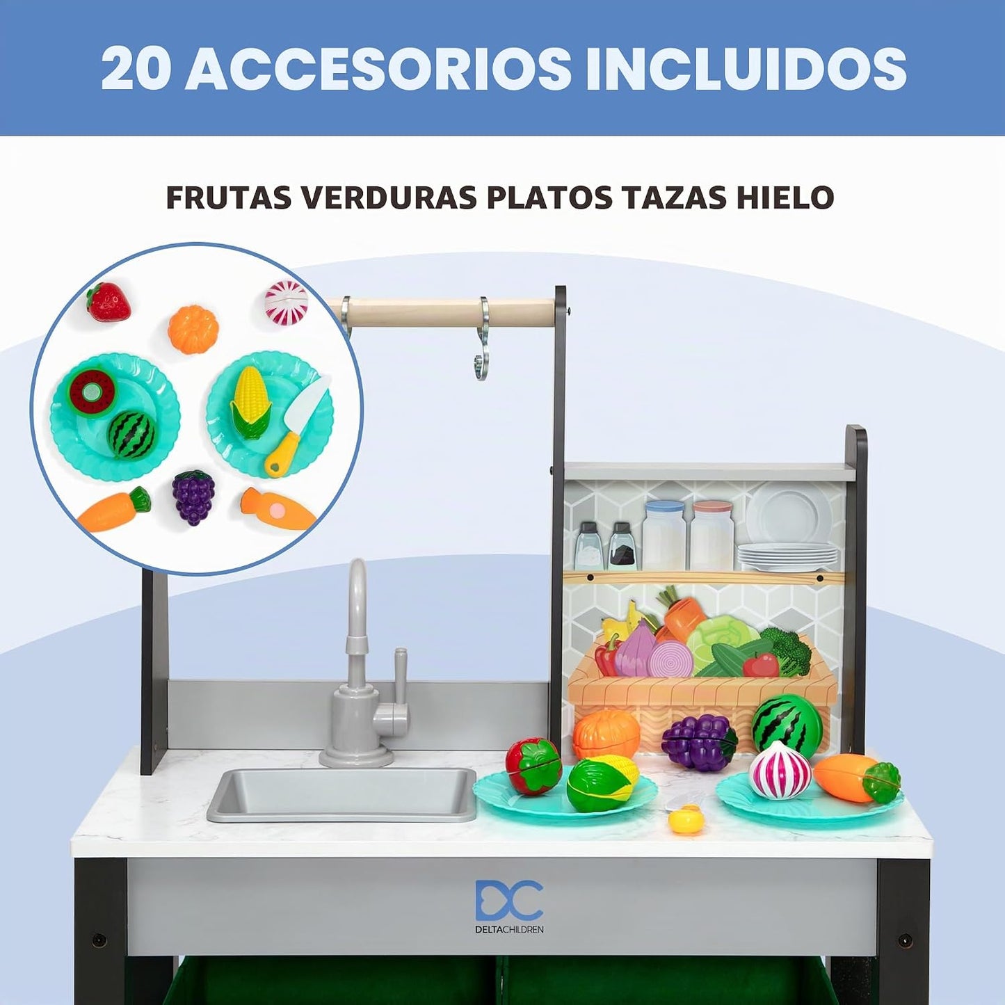 Delta Children - Cocina de juguete Gourmet Todo en Uno de Rincón -...