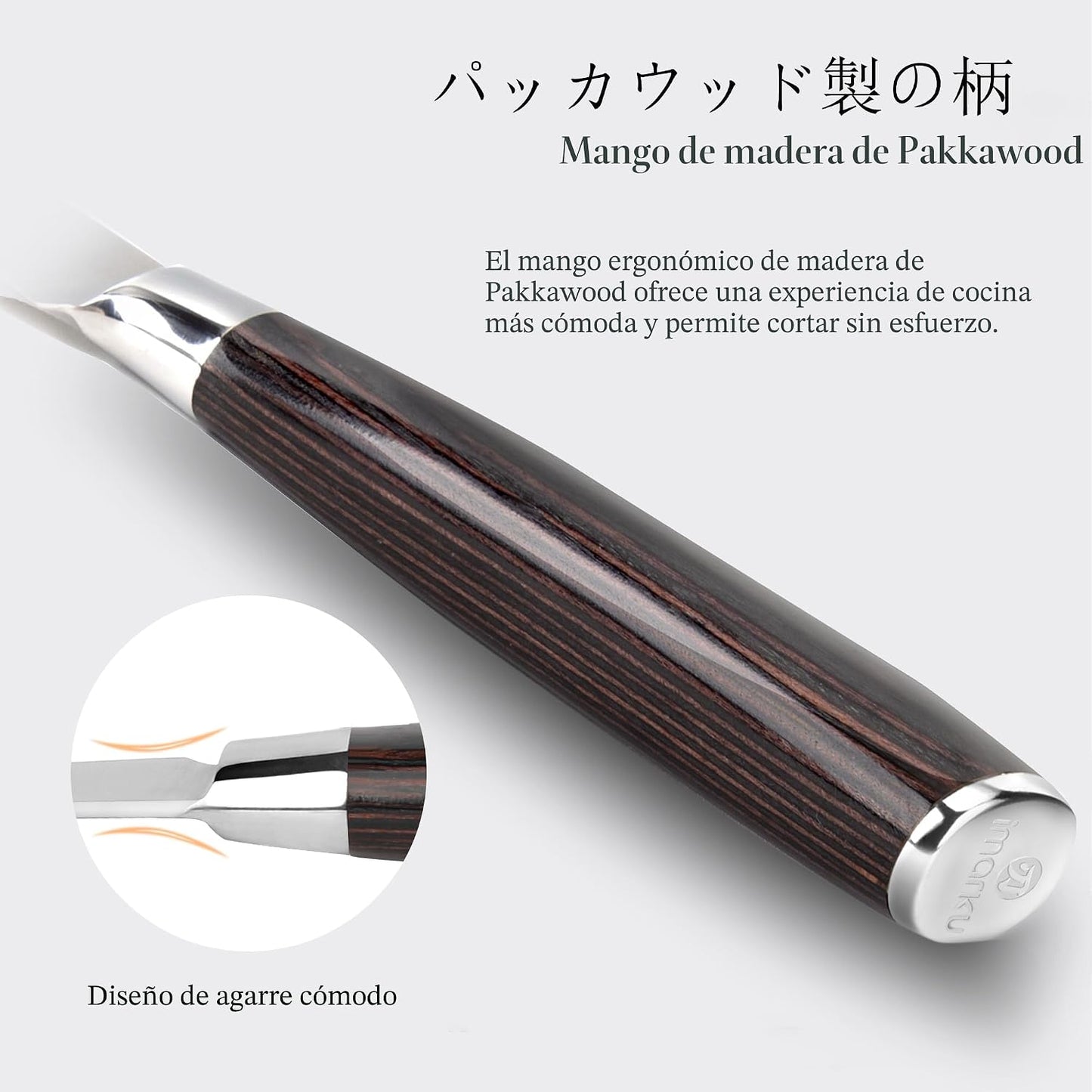 imarku - Juego de cuchillos de cocina de acero inoxidable japonés H...