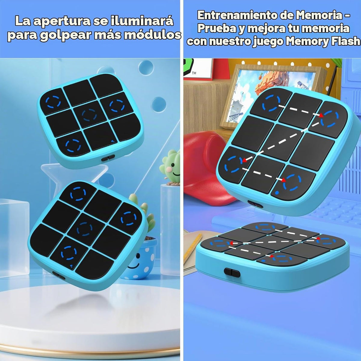 KOQQQ Juego de pernos recargables Tic-Tac-Toe, consola de rompecabe...