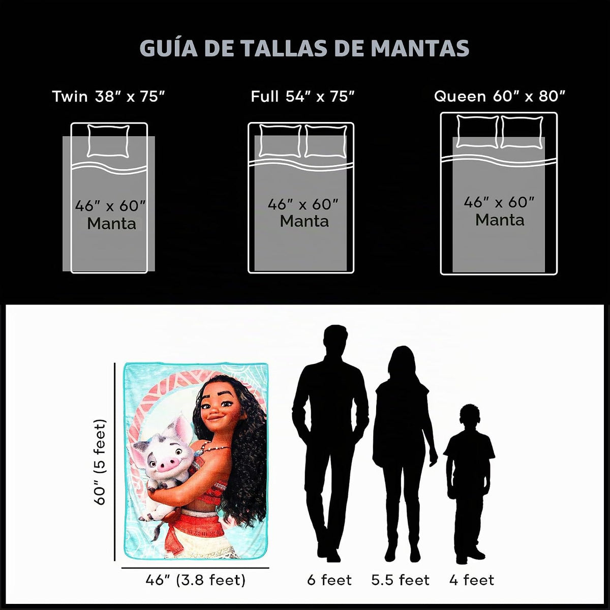 Manta Northwest Moana de micro raschel, 46 x 60 pulgadas, Voyagers