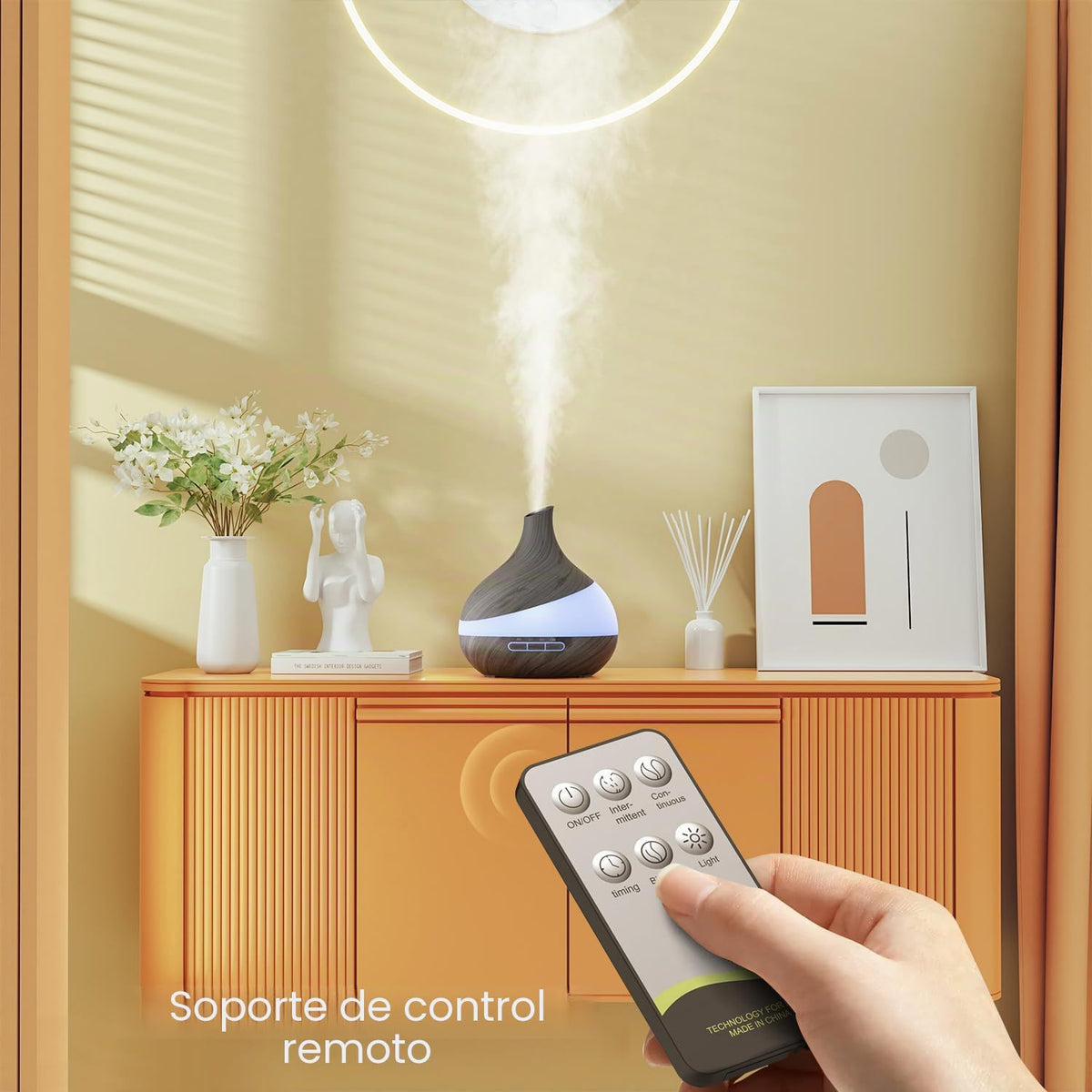 HJTHJT Difusor de aceite esencial de 16.9 fl oz para el hogar: LED...