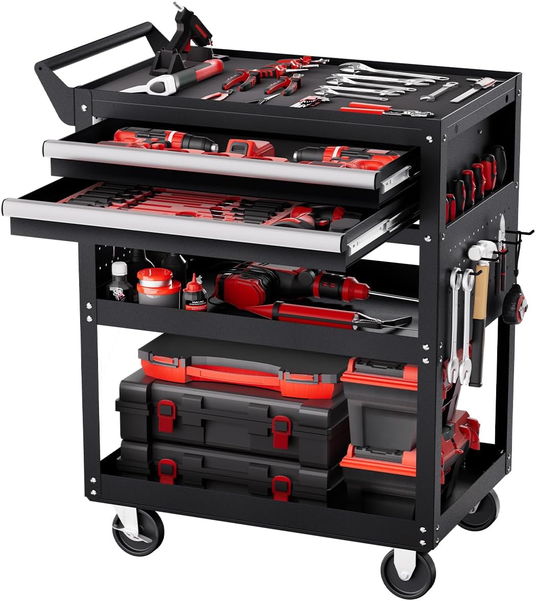 VEVOR Carrito de herramientas de 5 niveles con ruedas, capacidad de...