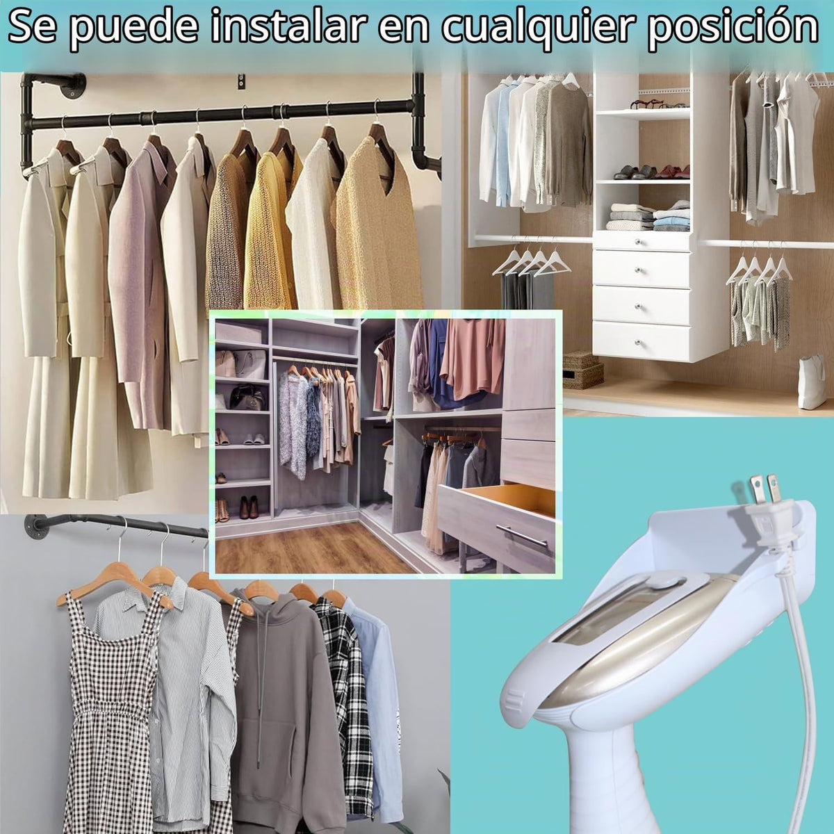 Soporte de pared para tabla de planchar para ropa para vaporizador...