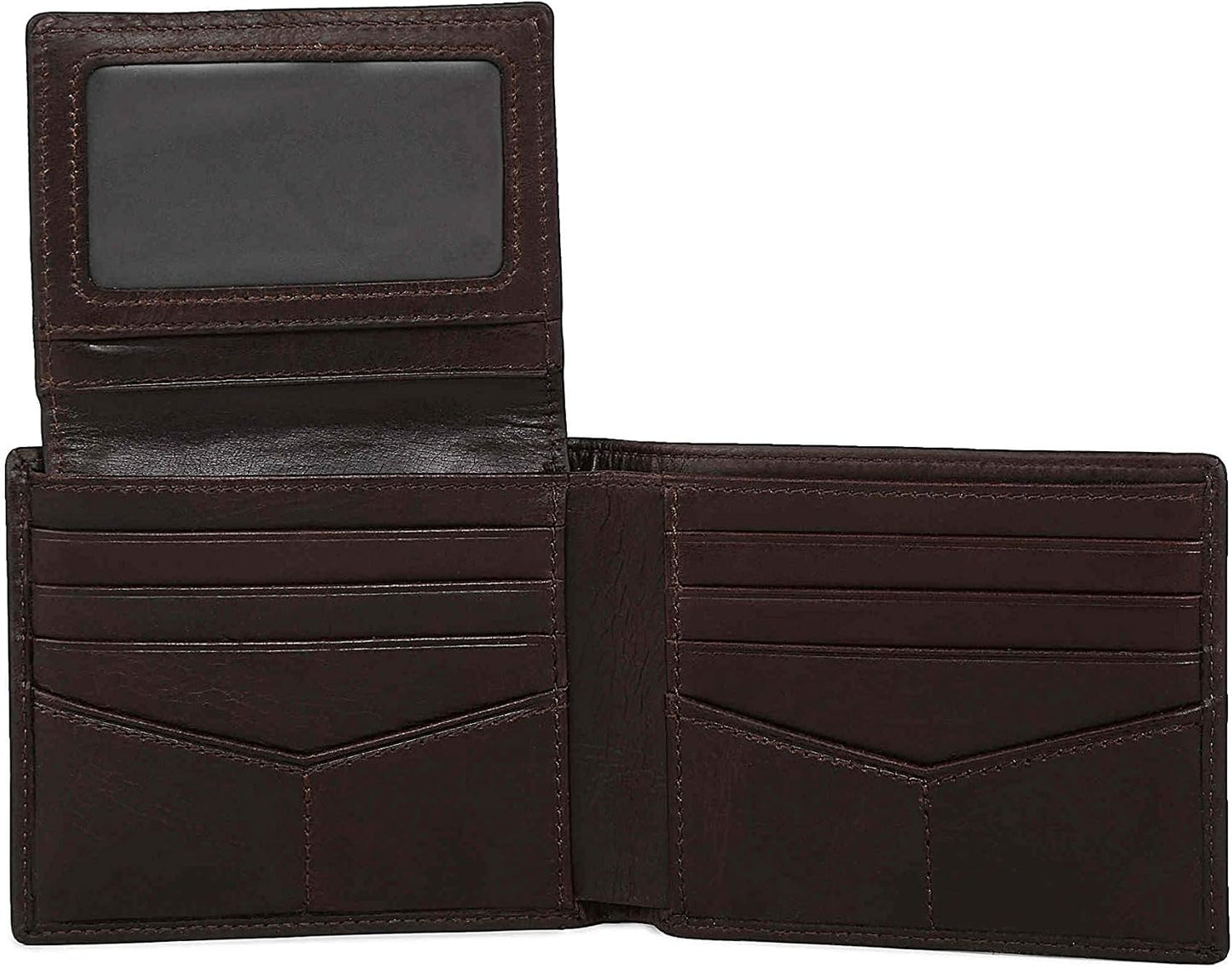 Cartera plegable de cuero Fossil Derrick con bloqueo RFID para homb...