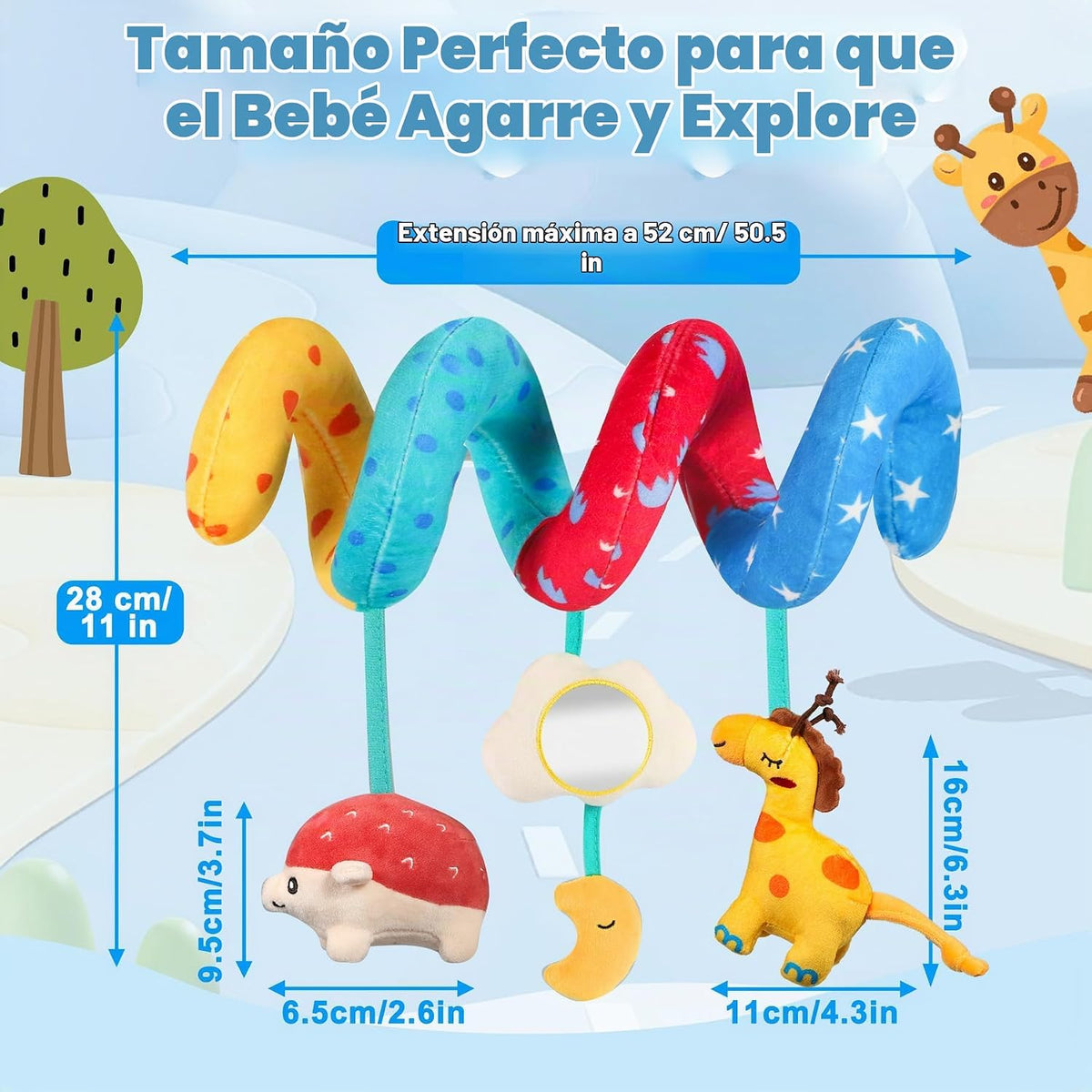 URMYWO Juguetes en espiral para asiento de coche para bebés de 0 a...