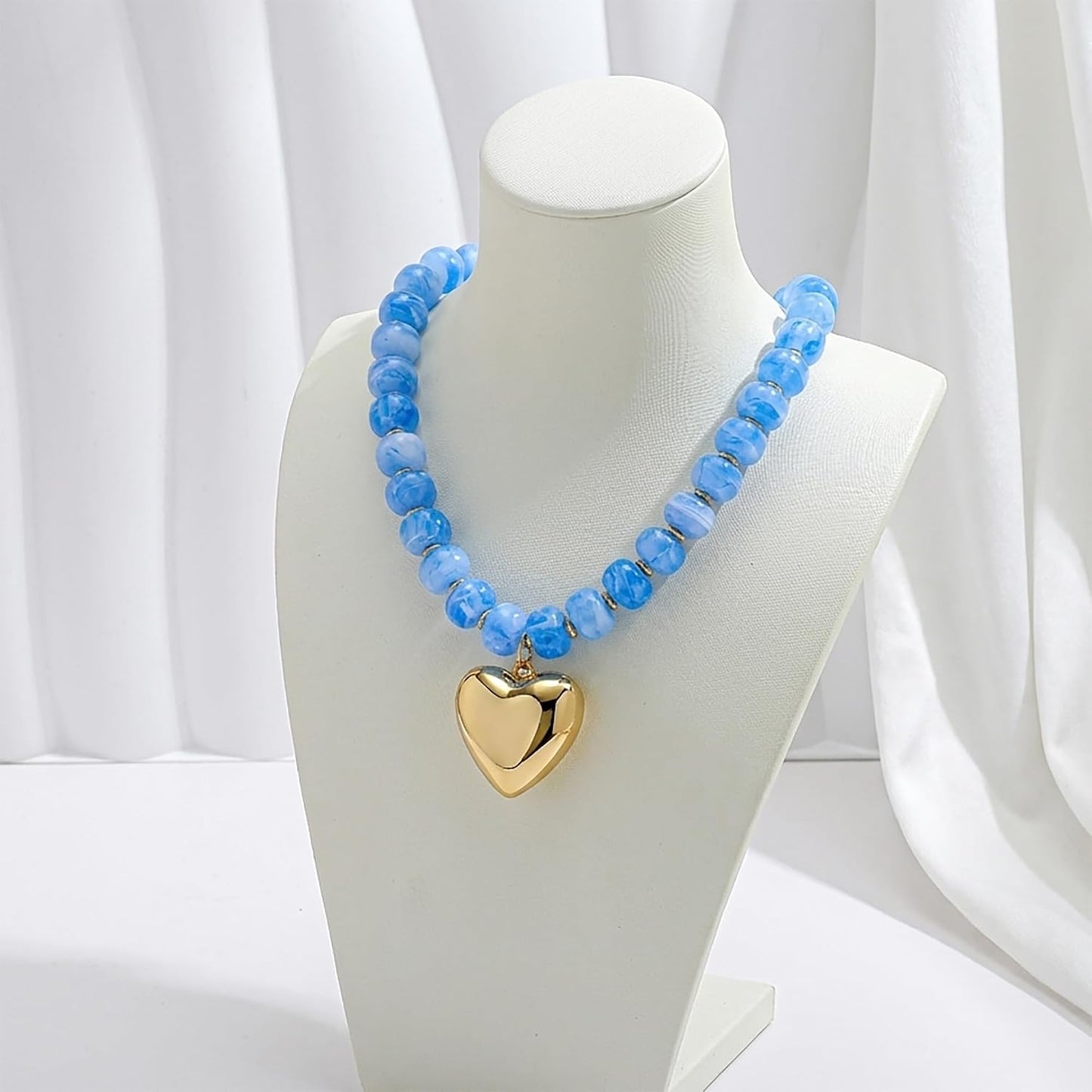 ENSKEFEN Collares con colgante de corazón dorado para mujer, collar...