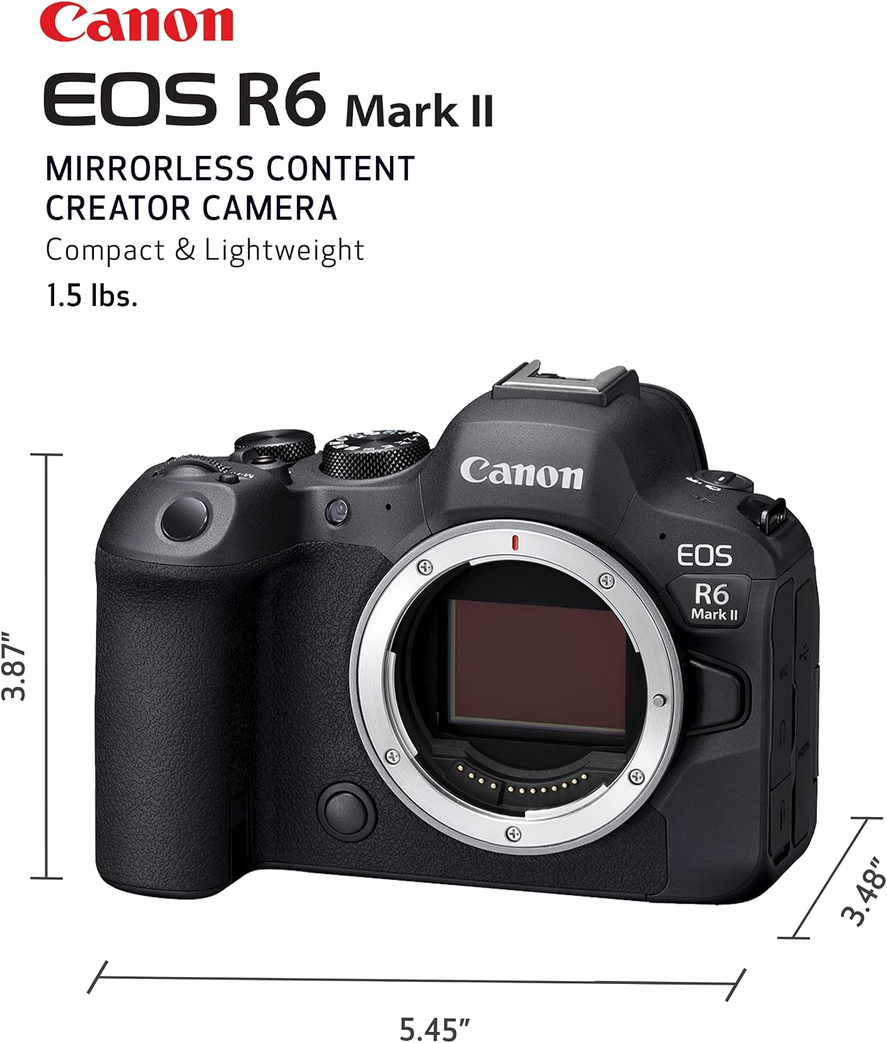 Canon Cámara sin espejo EOS R6 Mark II (solo cuerpo), cámara de fot...