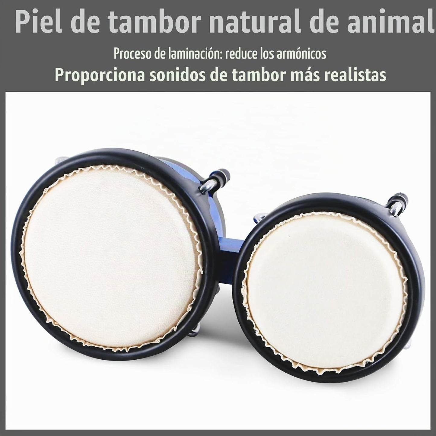 VANPHY Juego de Bongos de Madera para Principiantes Bongo Natural A...
