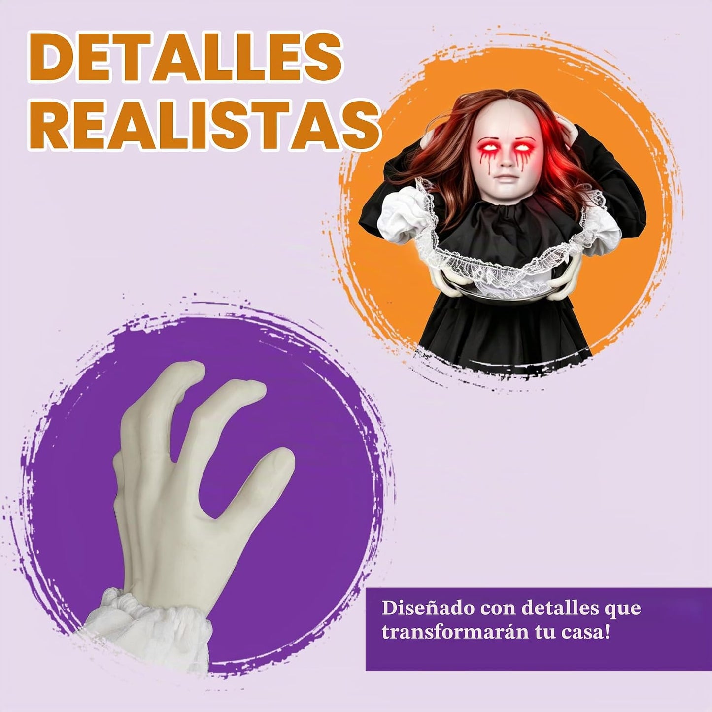 TW SHINE Decoraciones de mucama de pie animatronics de Halloween de...