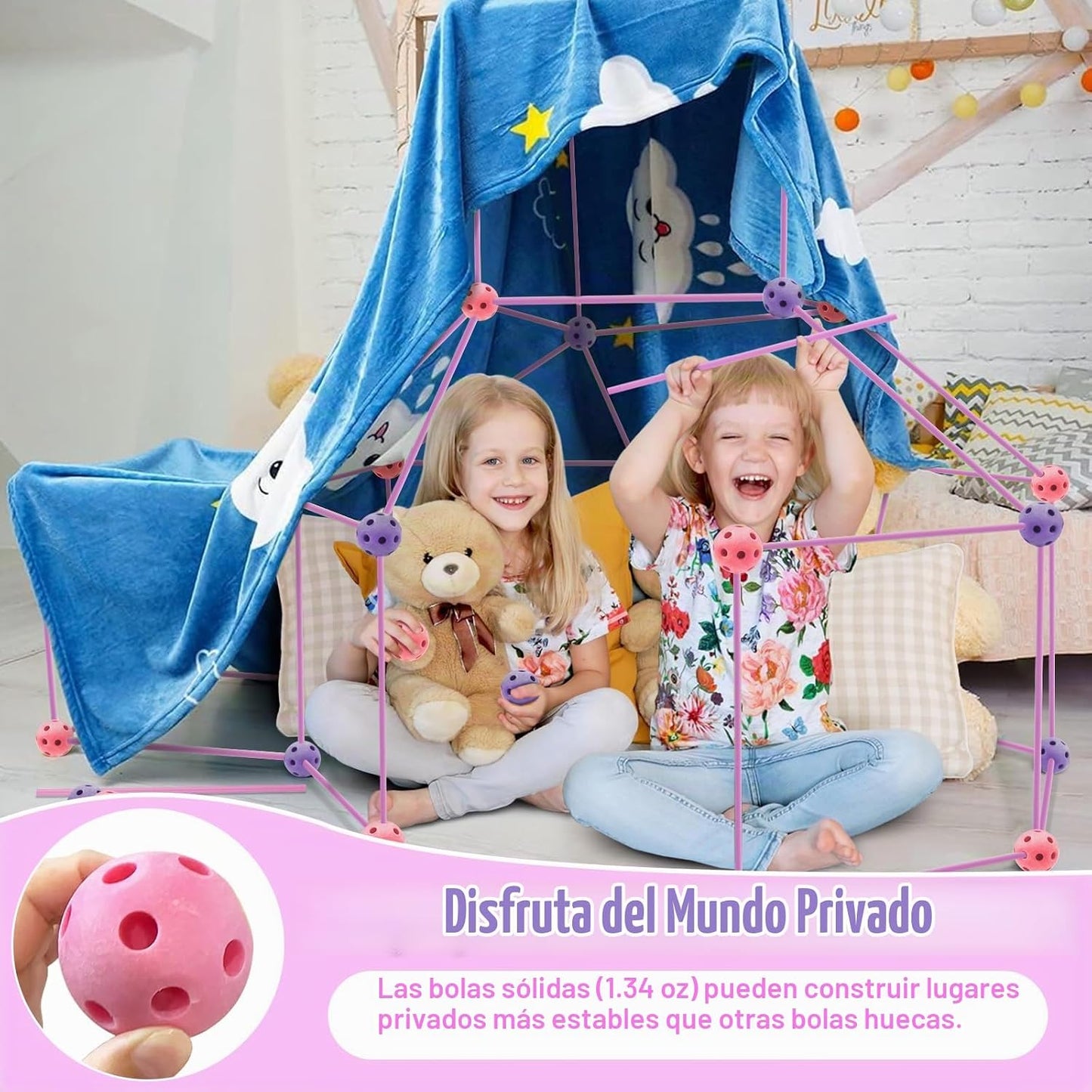 Kit de construcción de fortalezas para niños, 120 piezas, juguetes...