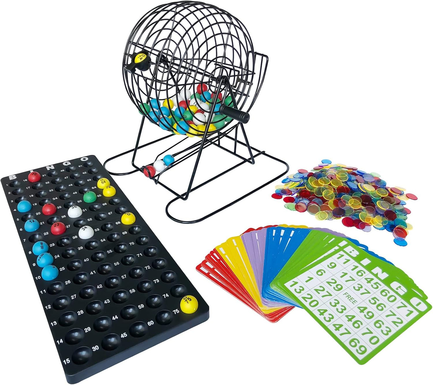 Yuanhe Juego de bingo jumbo - jaula de metal de 11 pulgadas de alto...