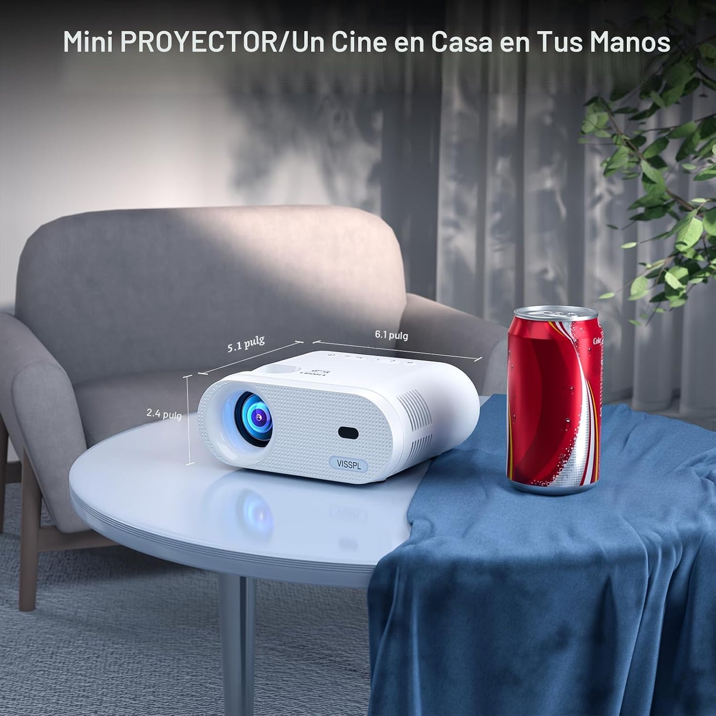 Mini proyector, proyector de video VISSPL Full HD 1080P, proyector...