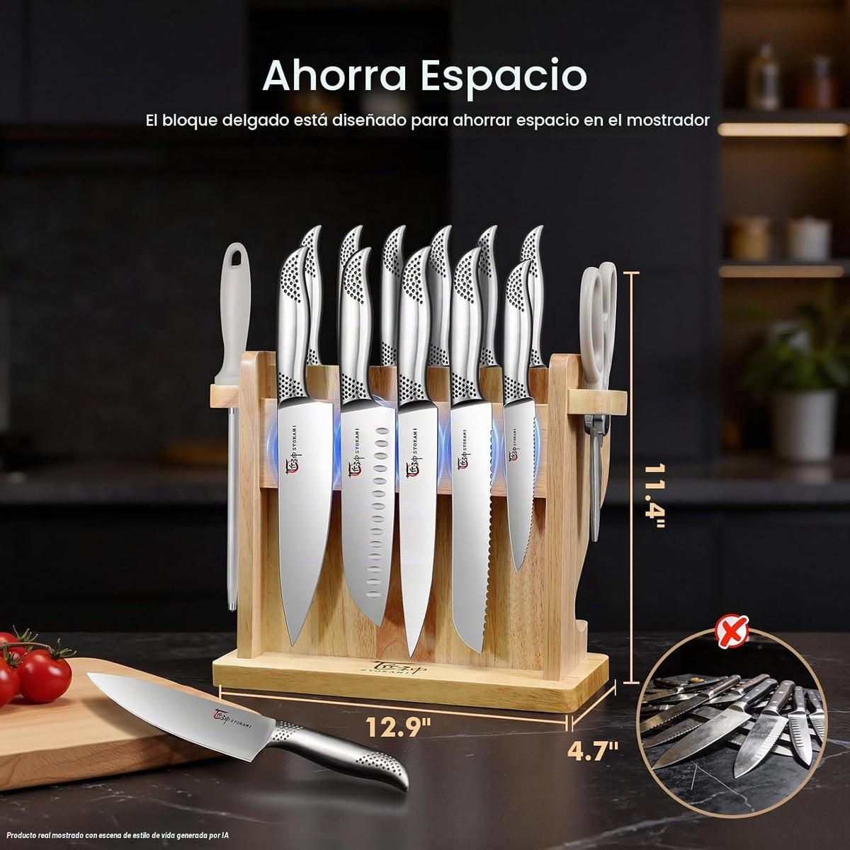 SYOKAMI 2026 Juego de cuchillos de cocina japoneses mejorados con b...