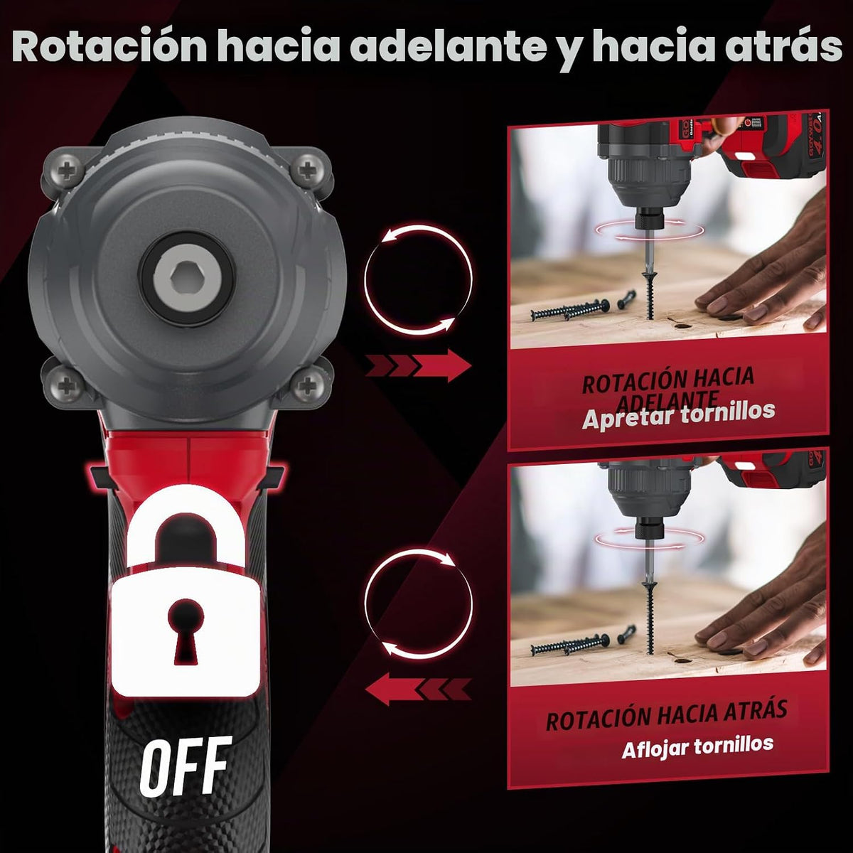 GoYwato 2655In-lbs 21V Juego de destornillador de impacto inalámbri...