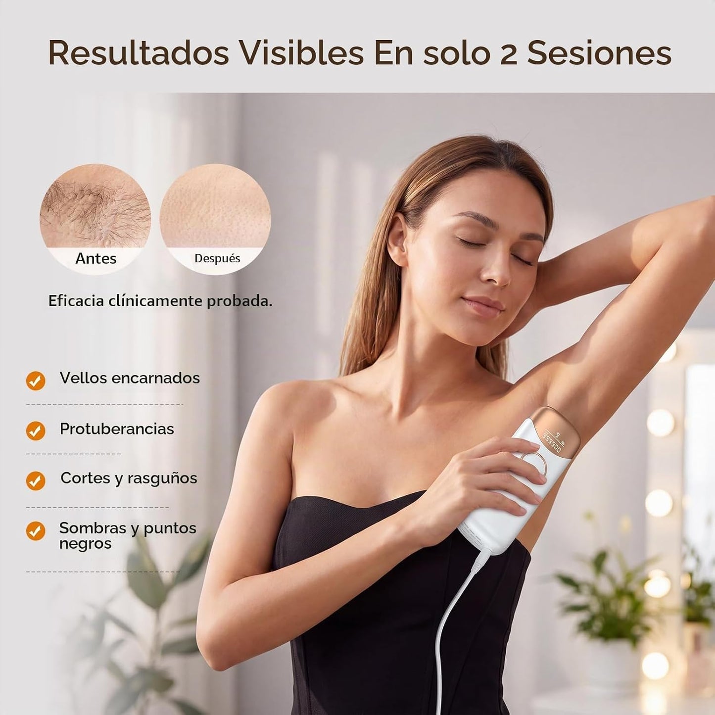 Ubroo Depilación láser para mujeres, 97.6% de reducción de vello en...