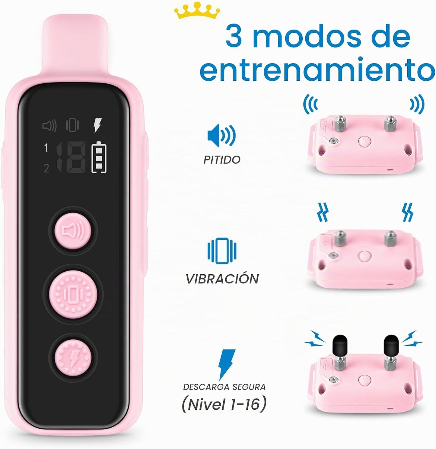 Bousnic Collar de choque para perros para 2 perros \u2013 (8-120 li...