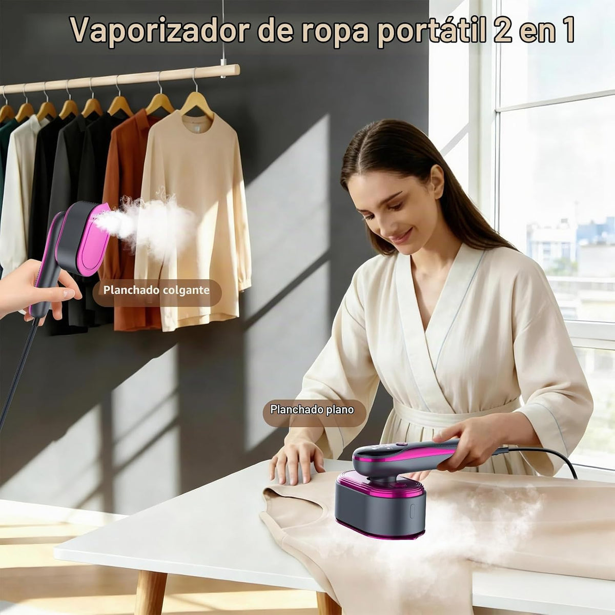 KOKABI Vaporizador de Viaje para Ropa, Plancha de Vapor Seco portát...