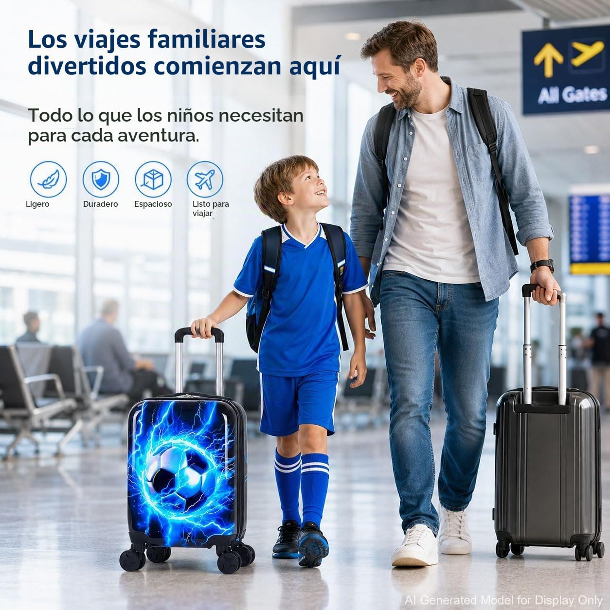 Juego de 5 maletas para niños, aprobado por aerolíneas con ruedas g...