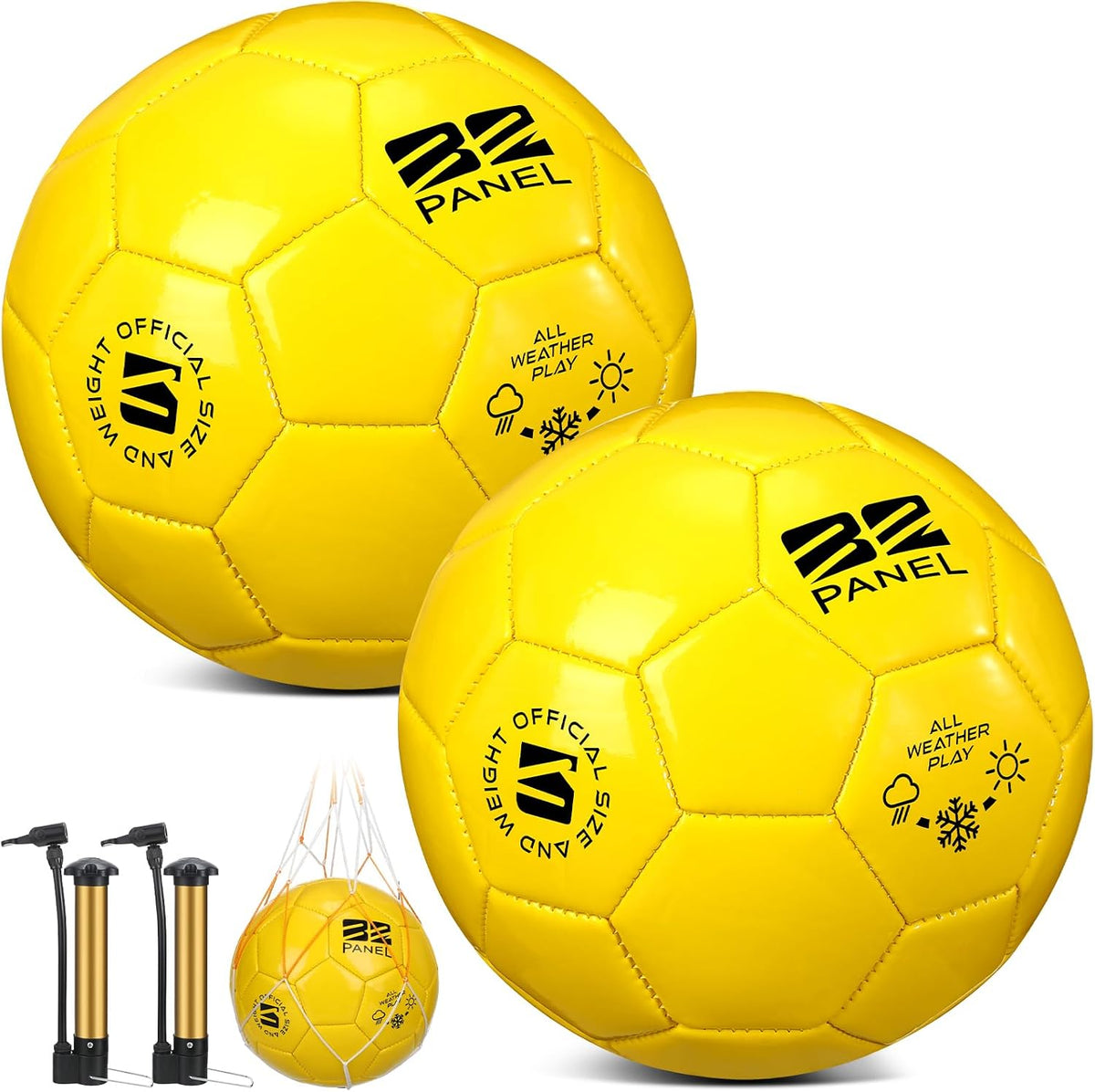Shappy 2 pelotas de fútbol a granel con bolsa de malla de bomba | T...