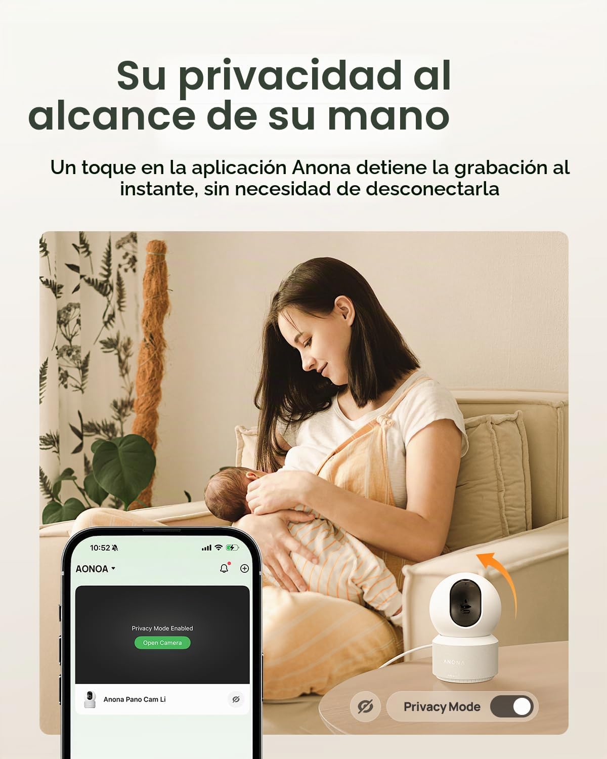 Anona cámara interior 4K UHD, cámara de seguridad para mascotas\/pe...