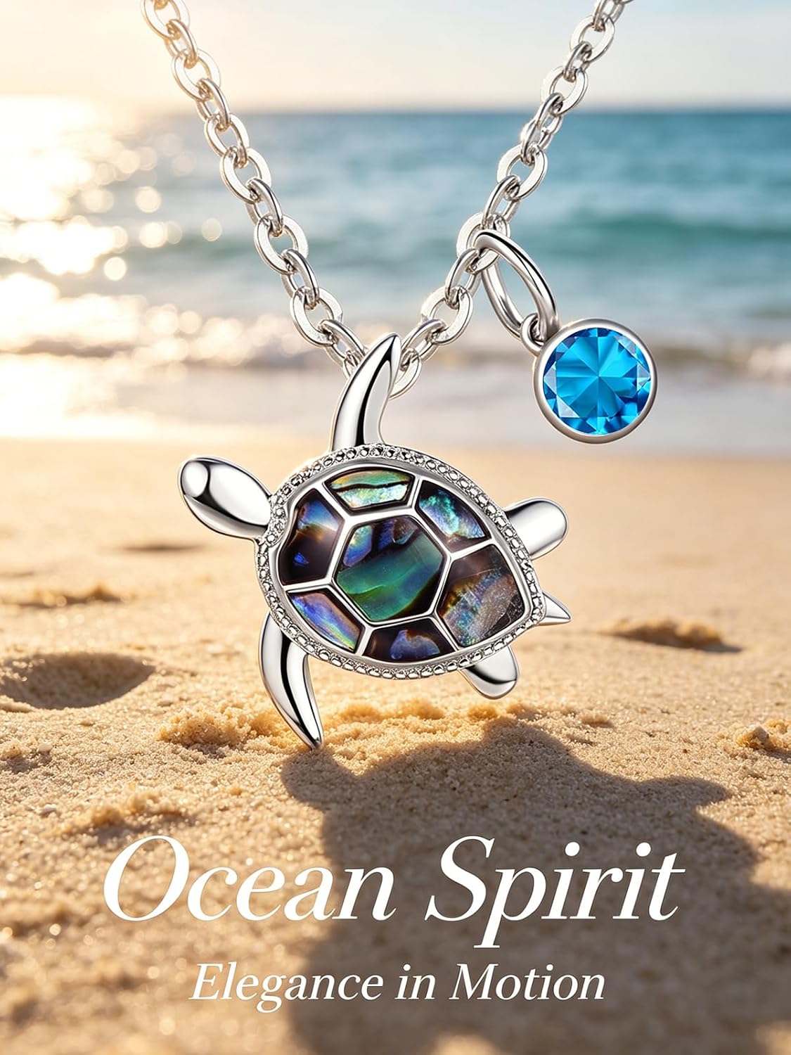 F4DEDAN Collar de tortuga de abulón de plata de ley con piedra nata...