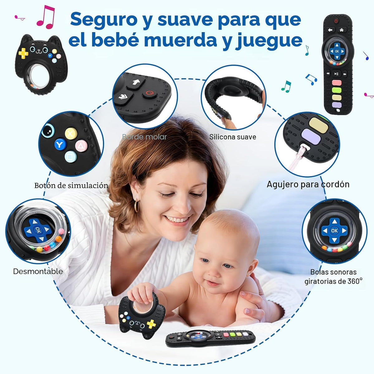 Suhunide Baby Rattles - Juguetes de dentición para bebés de 3 a 6 m...