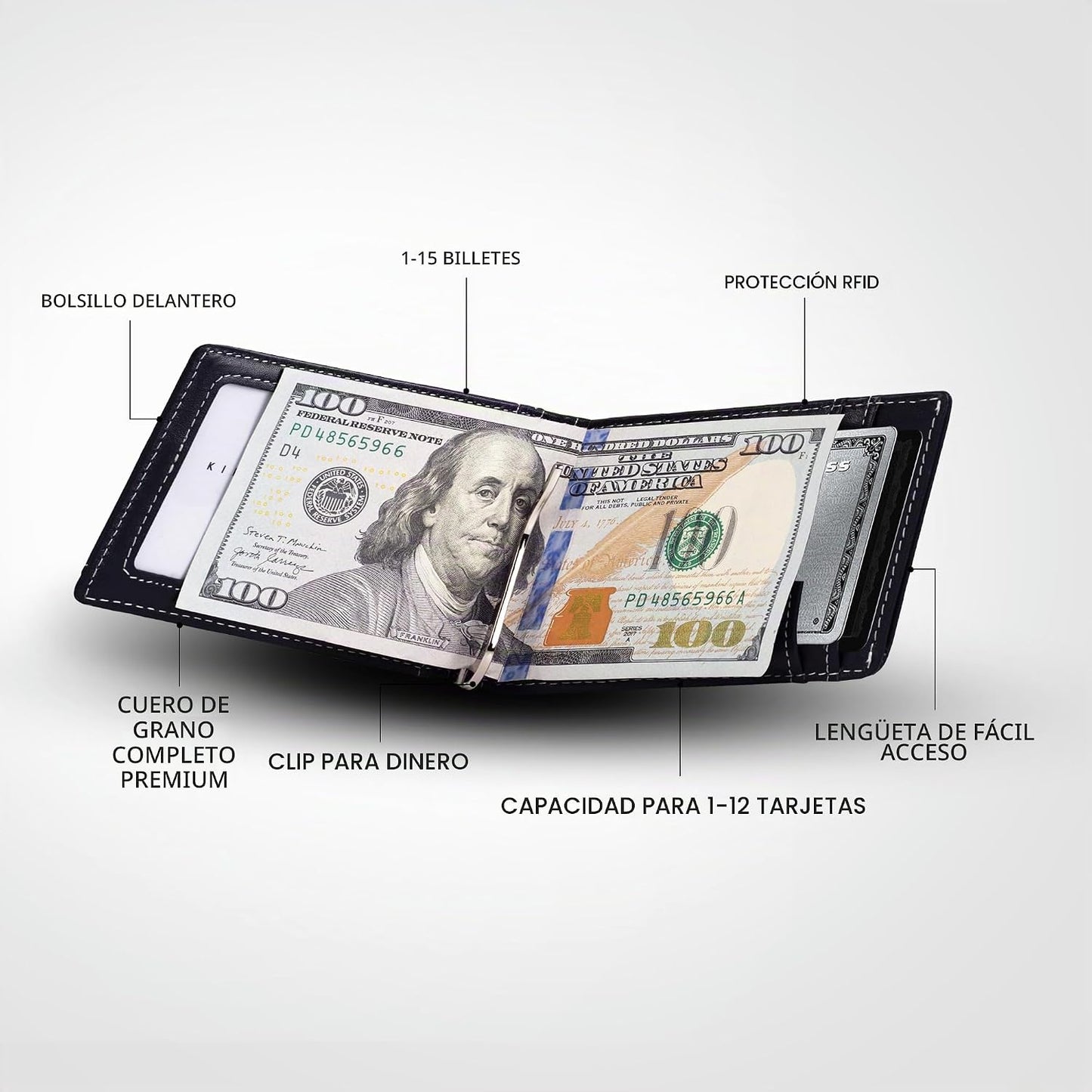 Kings Loot Cartera Inteligente y Rastreable Airtag para Hombres, De...