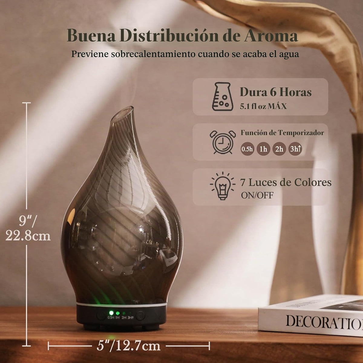 Porseme - Difusor de aceite esencial de 150 ml, difusor de aroma de...