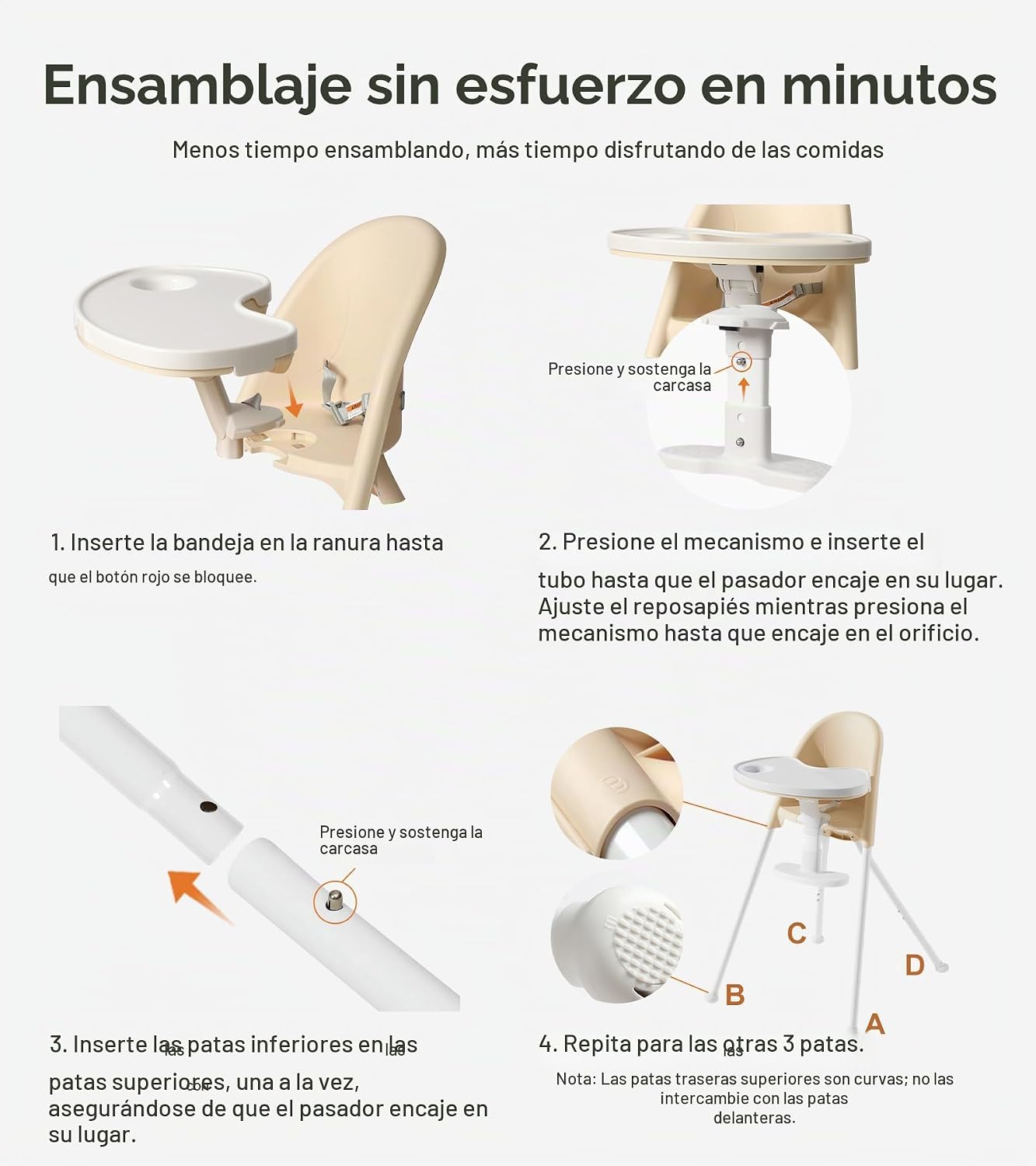 Trona plegable 3 en 1 de Funny Supply, silla alta portátil y conver...