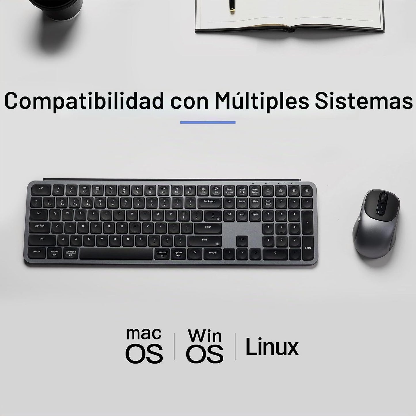 Keychron Combo de teclado y mouse inalámbricos B6 Pro, escritura si...