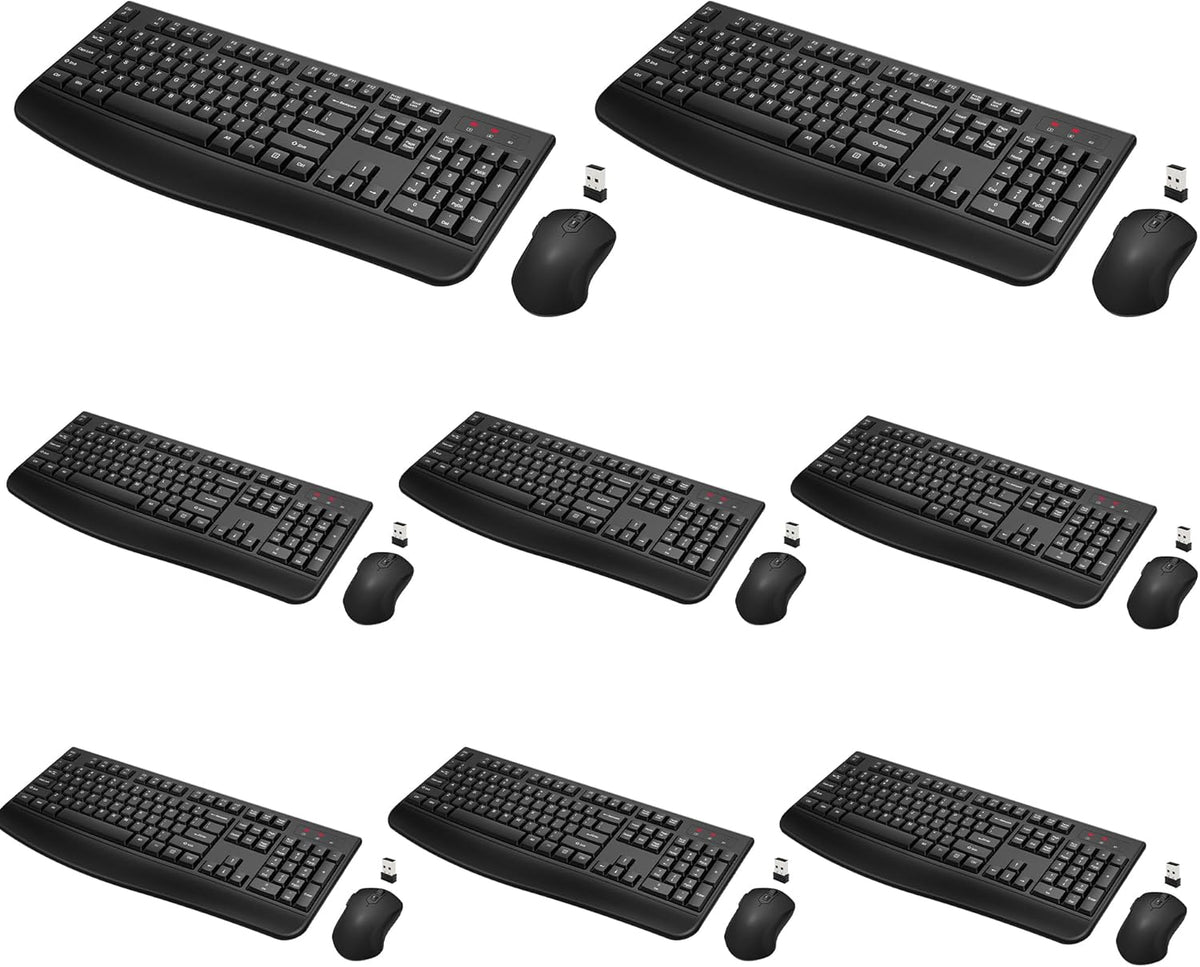 Combo de teclado y ratón inalámbricos, teclado inalámbrico de tamañ...