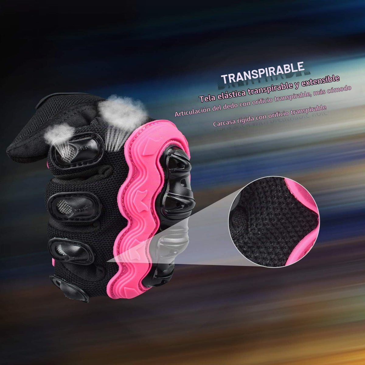ELCYCO - Guantes de motocicleta para mujer con pantalla táctil, par...