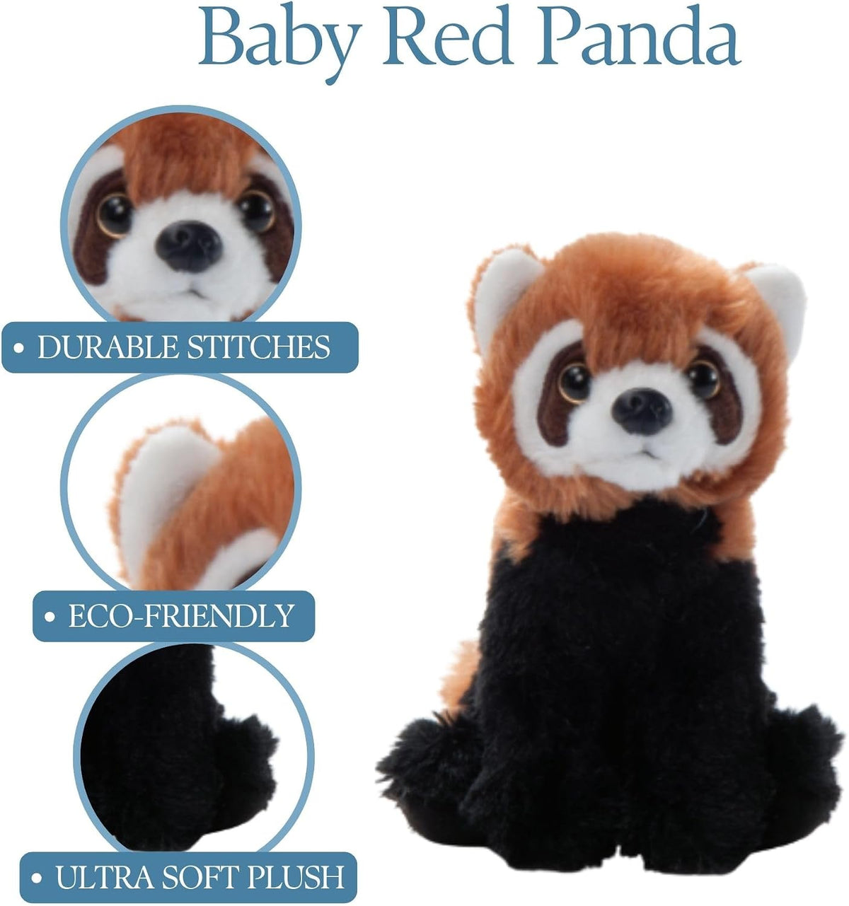 The Petting Zoo Peluche de panda rojo, Babiez, regalos para niños,...