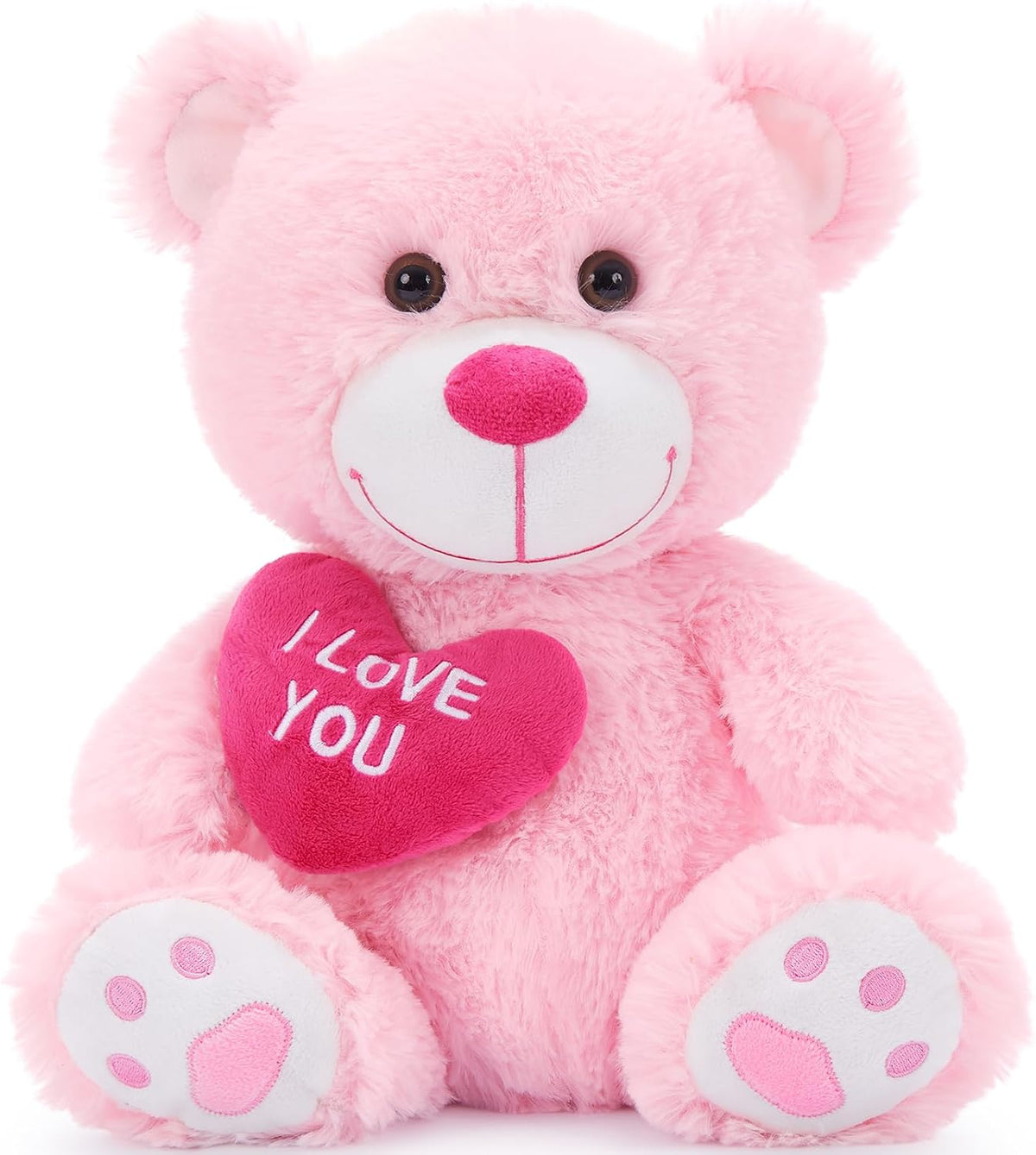 BENINY Oso de peluche de 12" con corazón, lindo oso de peluche...