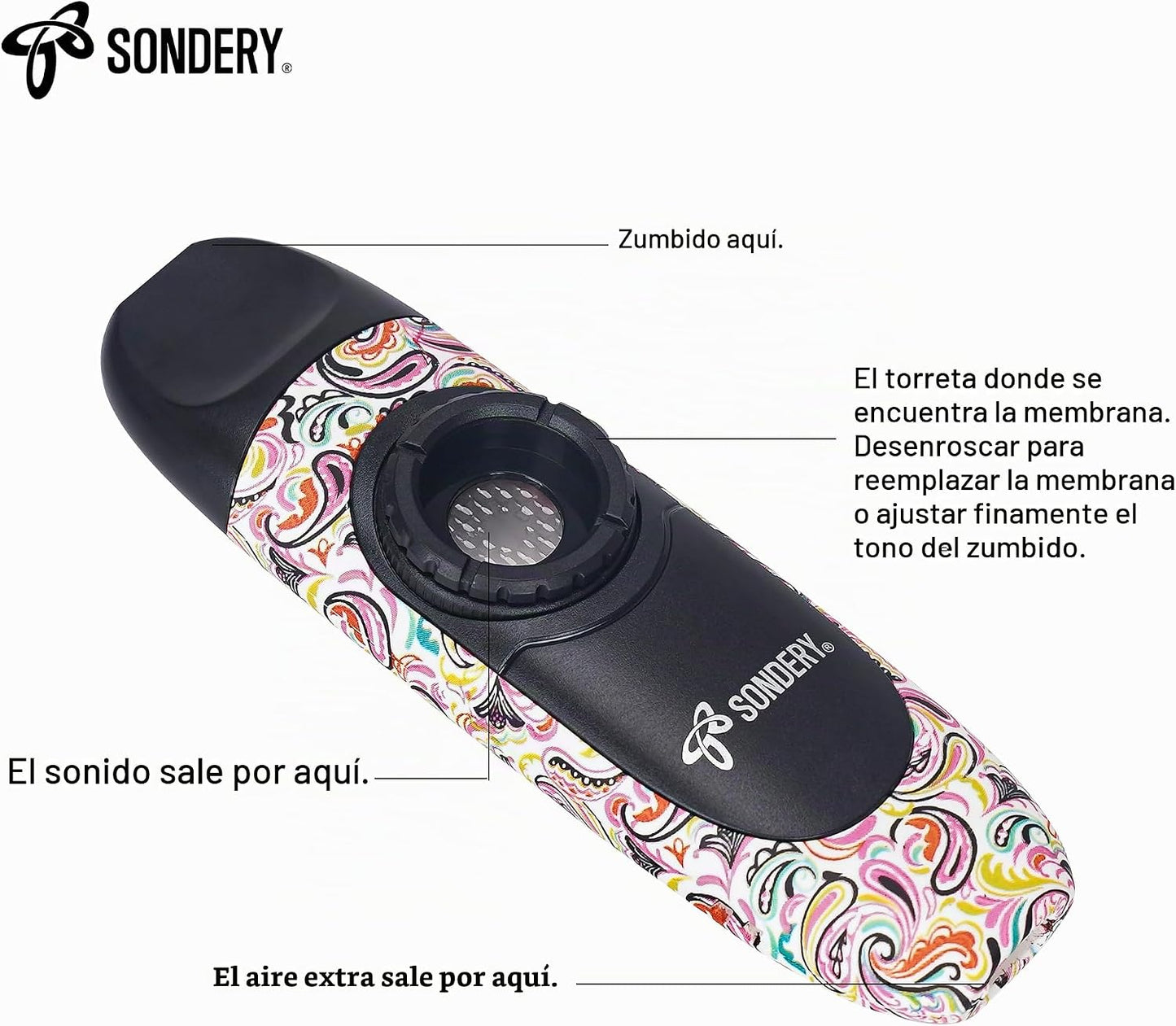Sondery Instrumento de viento profesional Kazoo con 5 membranas y c...