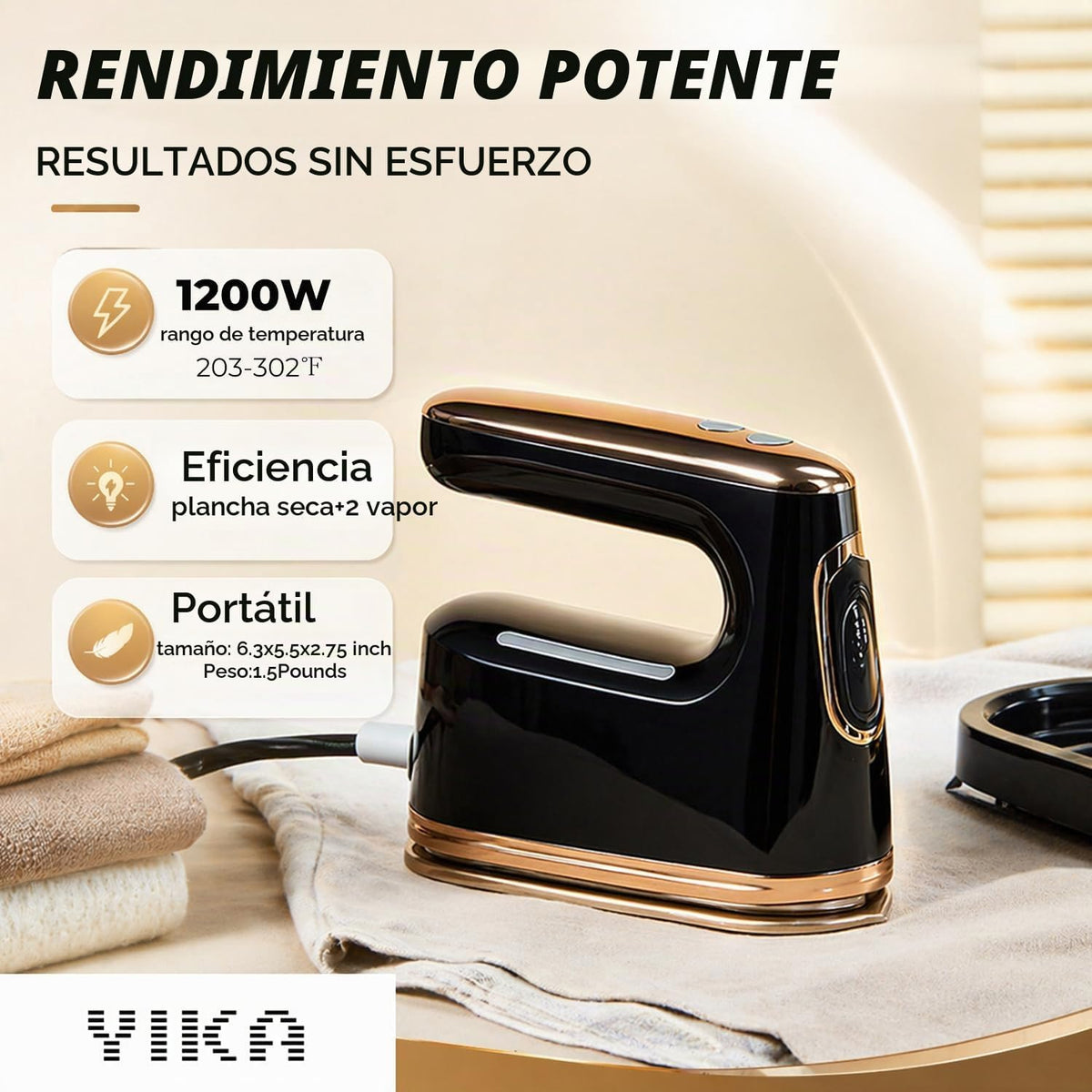 YIKA Vaporizador y Plancha de Ropa 2-en-1, Vaporizador de Tela de R...
