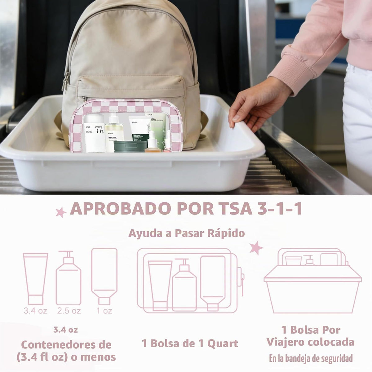 Juego de 5 bolsas de pañales organizadoras, bolsa de aseo aprobada...