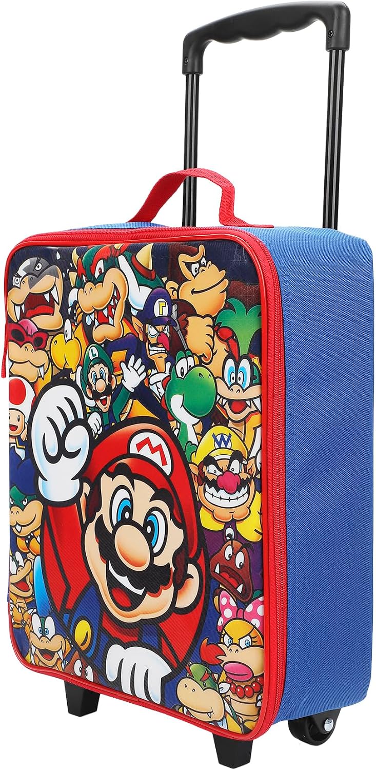 Super Mario Bros Character Group Shot - Equipaje de 14 pulgadas, co...