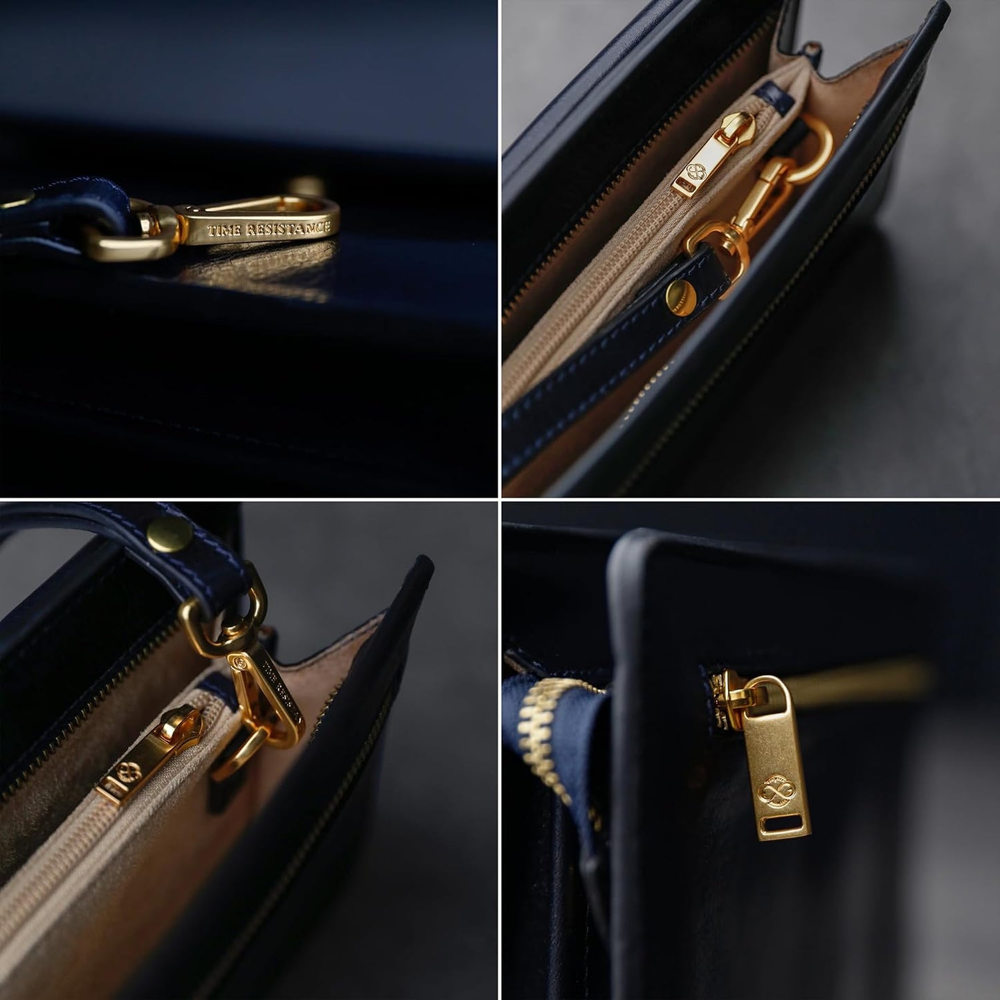 Time Resistance Bolso de mano de cuero para hombre, organizador de...