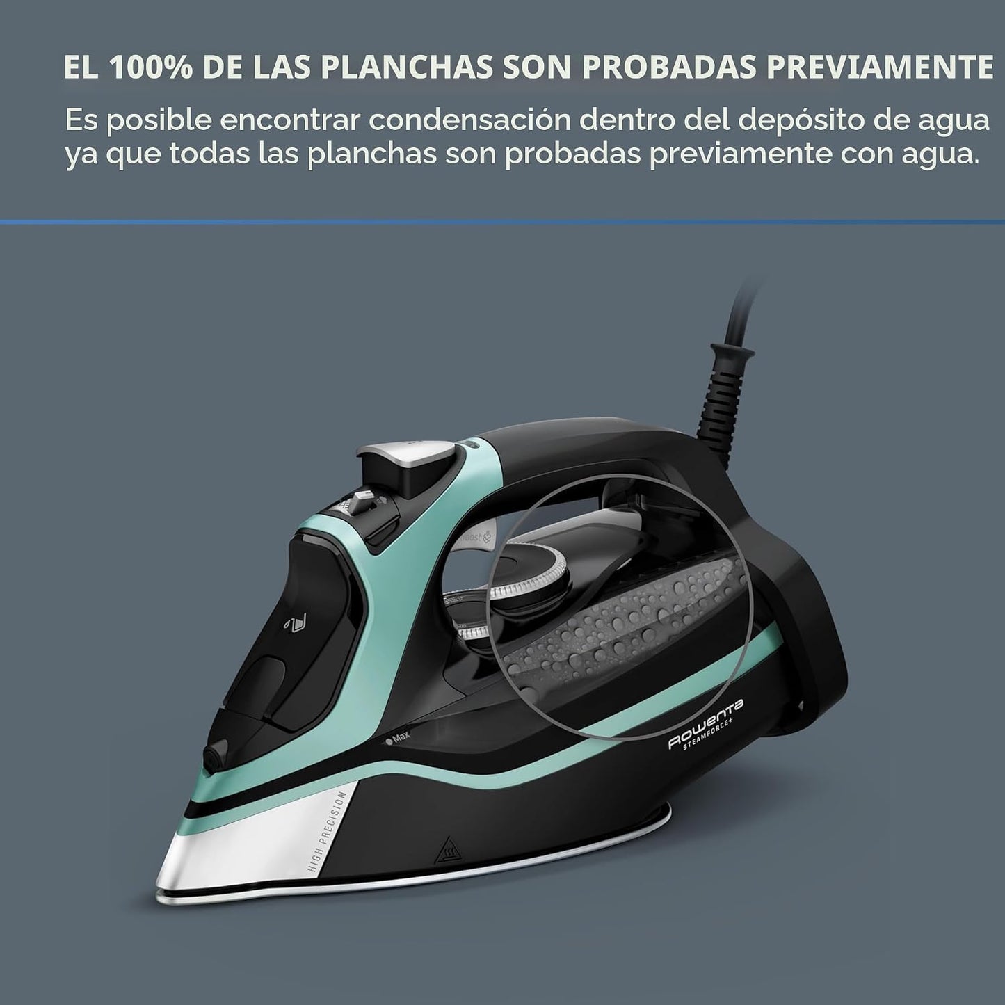 Rowenta Steam Force Plancha de vapor con placa de acero inoxidable...