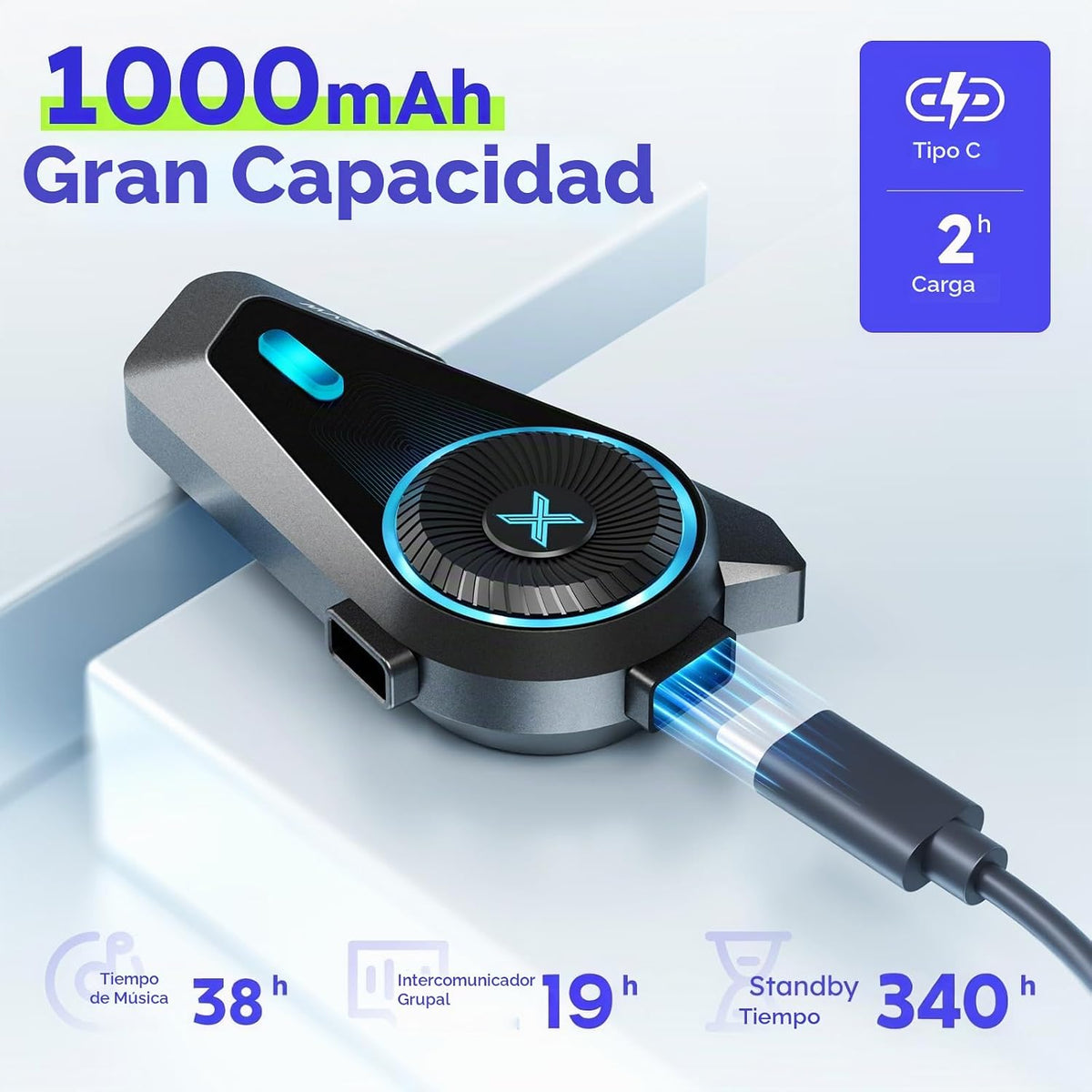 MAXRUNON Auriculares Bluetooth para motocicleta D10 con control de...