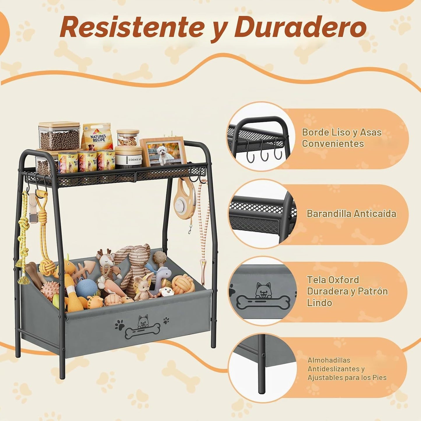 Lomivra Cesta grande de juguetes para perros (23.6 x 11.2 x 9.7 pul...