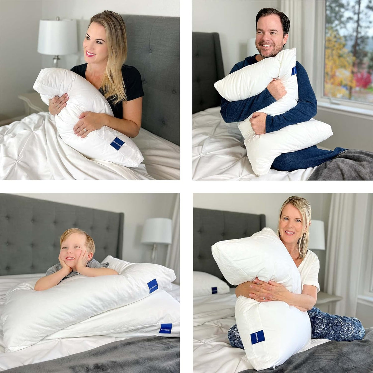 ACCURATEX Juego de 2 almohadas tamaño King, almohada híbrida de esp...