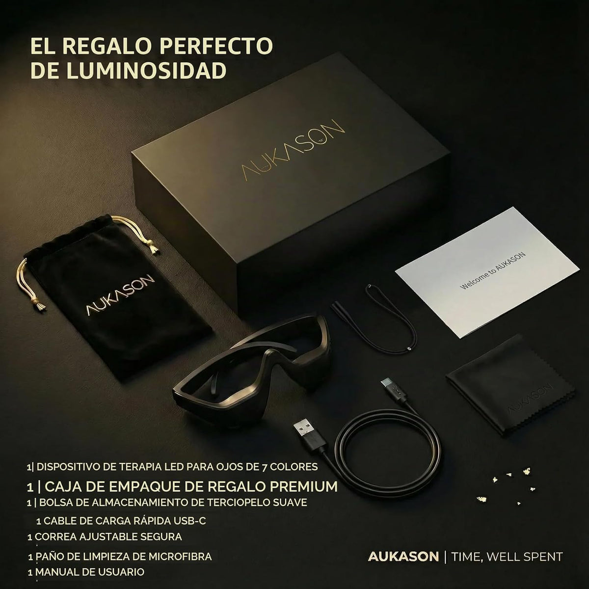 Dispositivo de belleza de ojos con luz roja: herramienta de masajea...