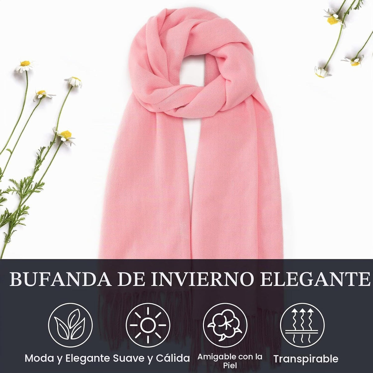 Premillow Bufanda de invierno para mujer, chal de pashmina, bufanda...
