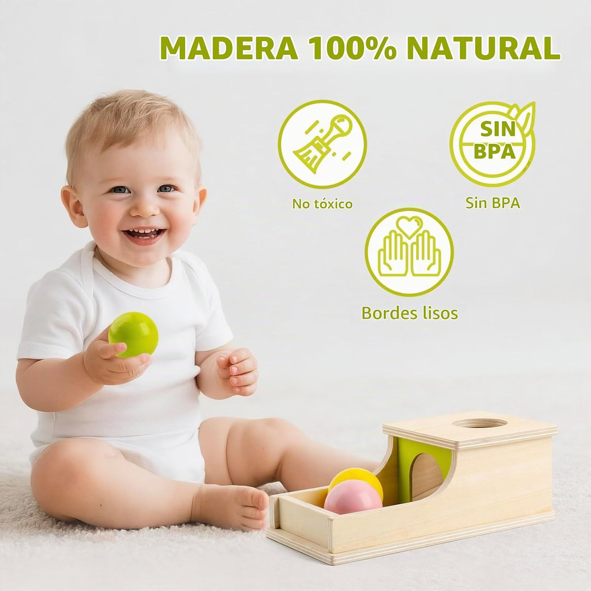 Juguetes Montessori para niños de 6 meses, caja de permanencia de o...